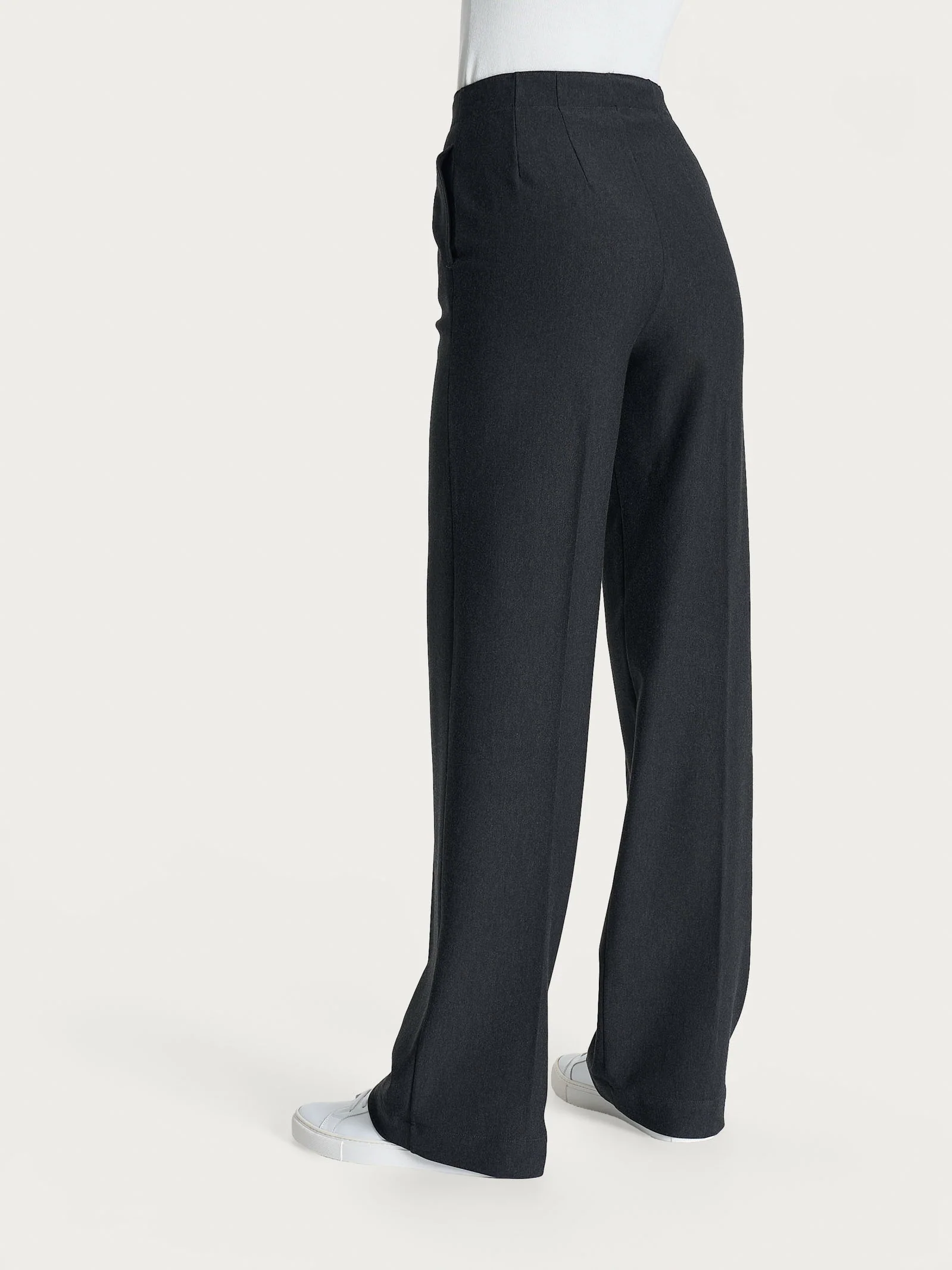 Pantalone ampio con tasche in Compact - Oscuro Mel. - Image 3