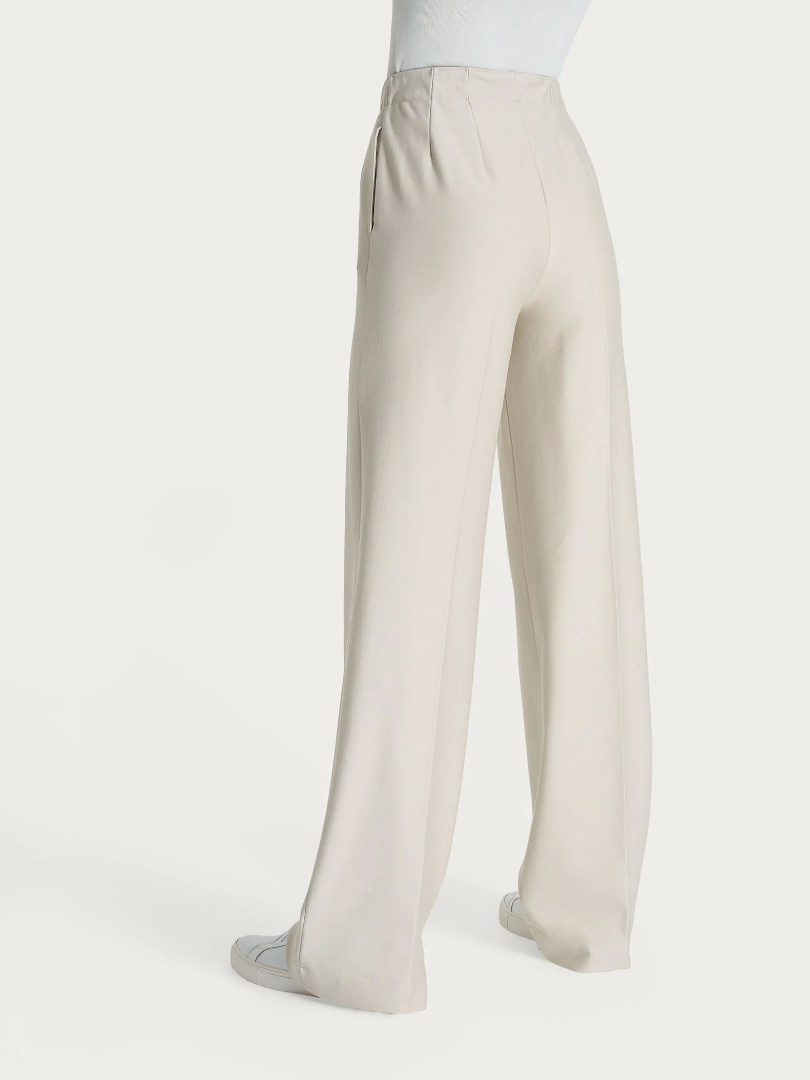 Pantalone ampio con tasche in Compact - Champignon - Image 3