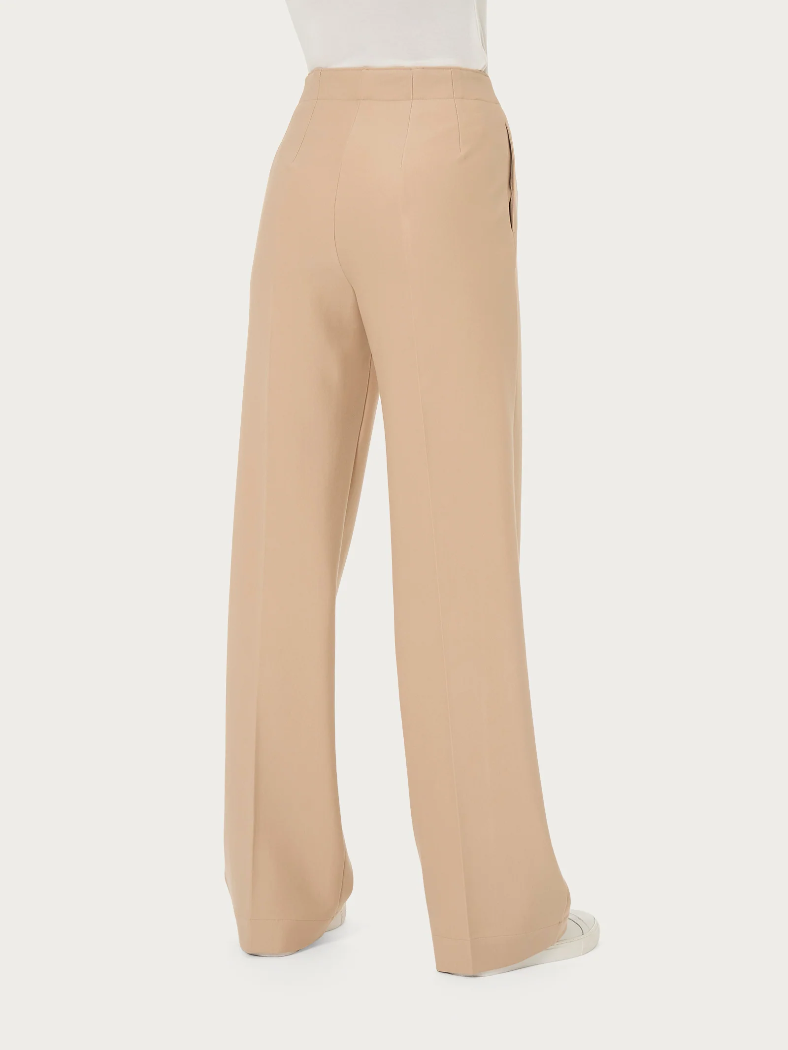 Pantalone ampio con tasche in Compact - Irish Cream - Image 4