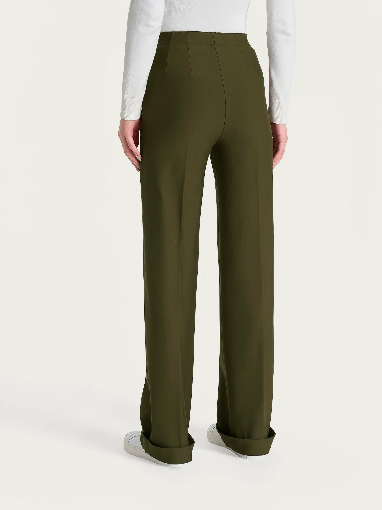 Pantalone ampio con tasche in Compact - Dark Olive - Image 4