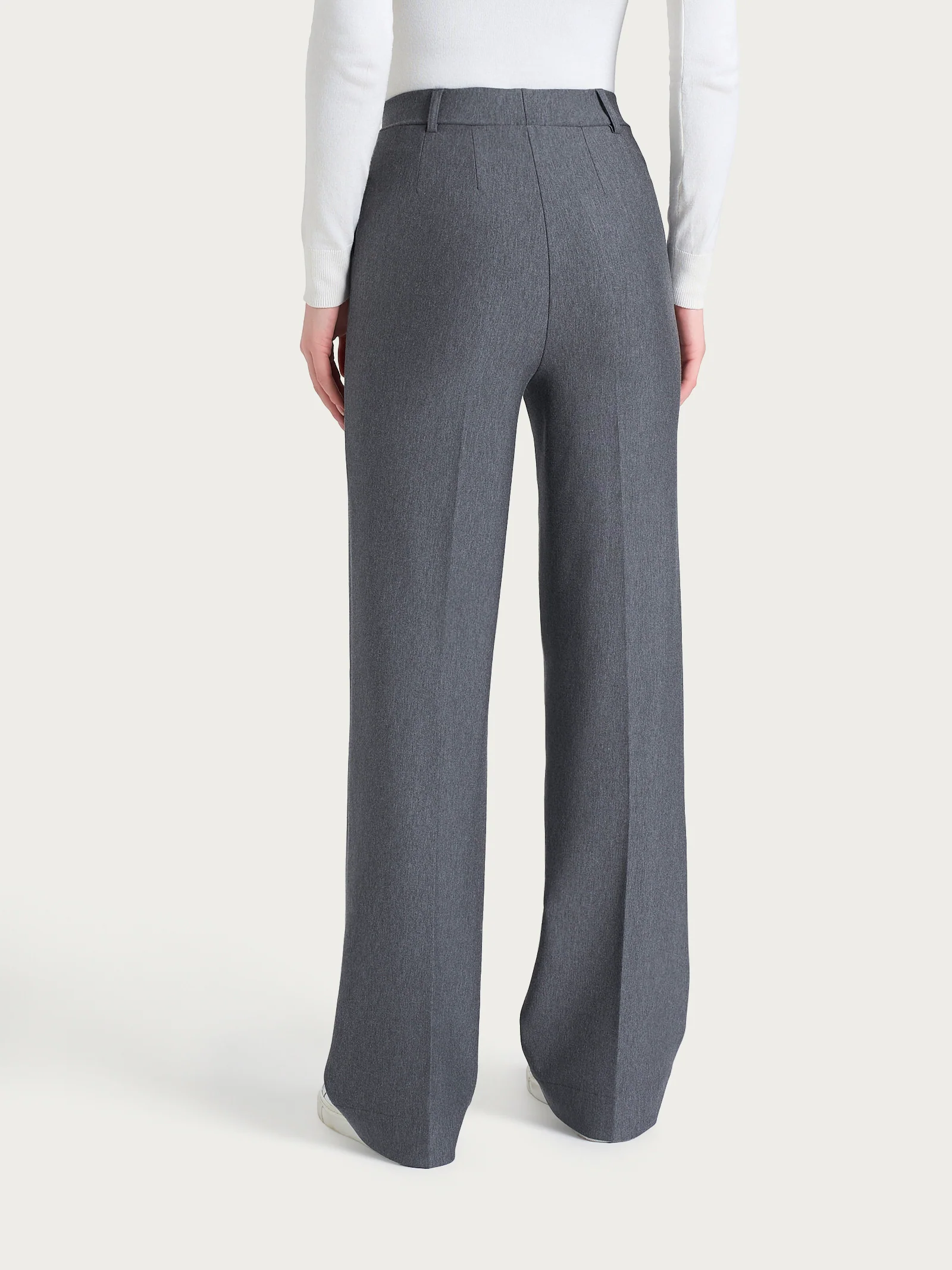 Pantalone ampio con tasche in Compact - Ardesia Mel. - Image 2