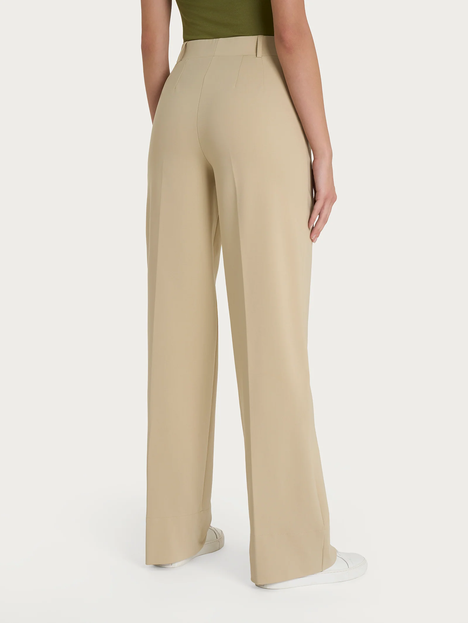Pantalone ampio con tasche in Compact Light - Irish Cream - Image 6