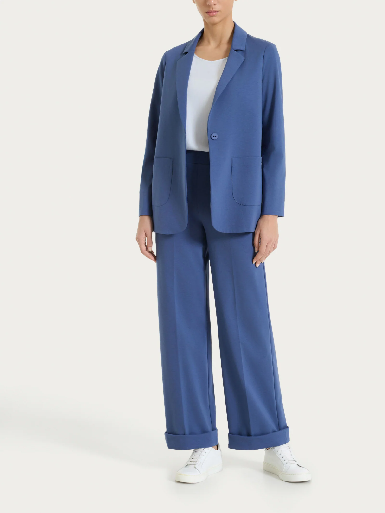 Pantalone ampio con tasche in Compact Light - Oceana - Image 8