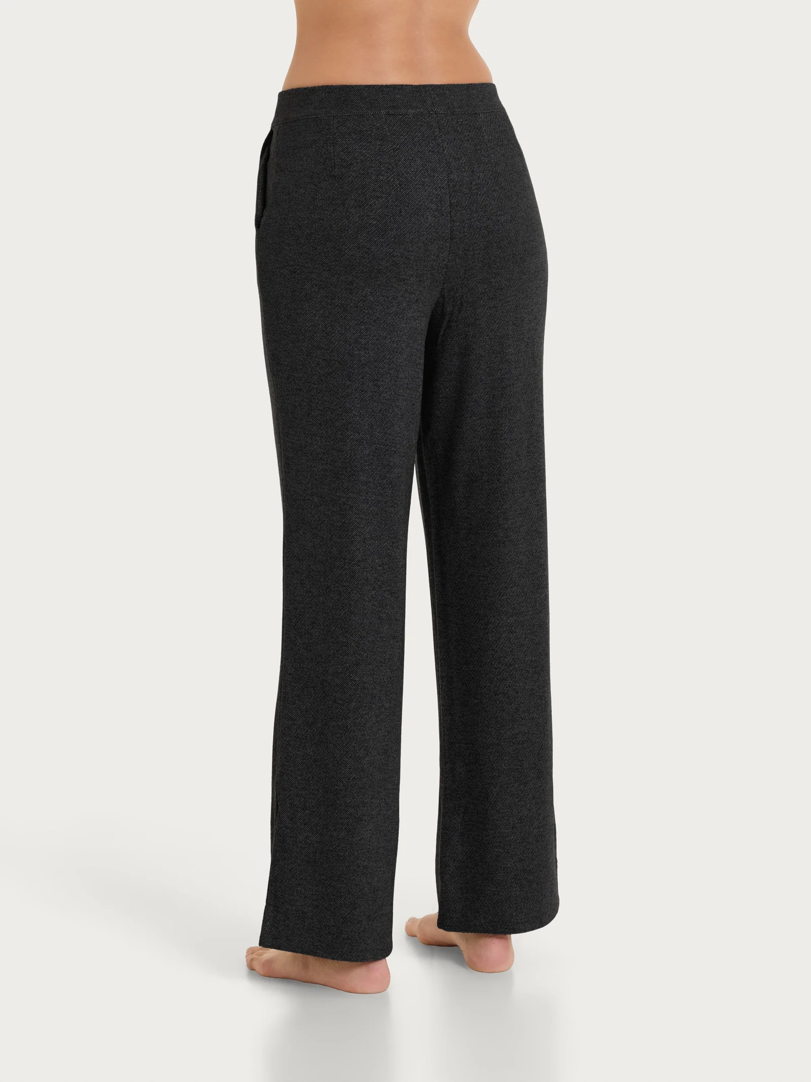 Pantalone ampio con tasche in Flannel Compact - Oscuro Mel. - Image 2