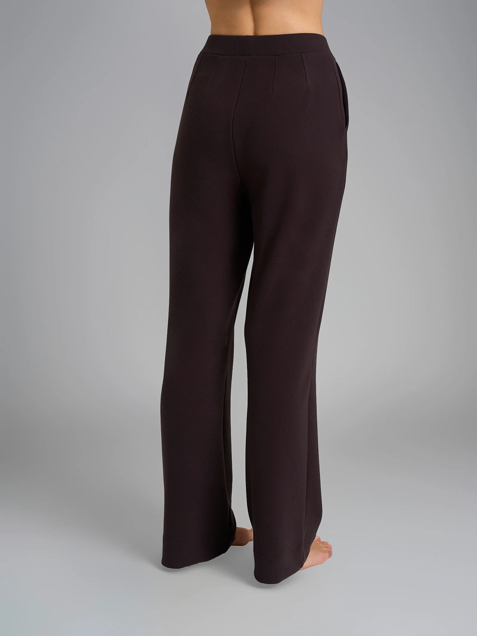 Pantalone ampio con tasche in Flannel Compact - Chocolate Torte - Image 2