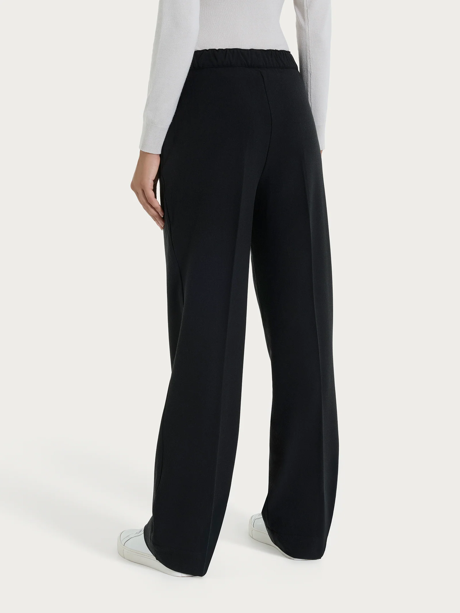 Pantalone ampio con tasche in Flannel Twill - Nero - Image 3