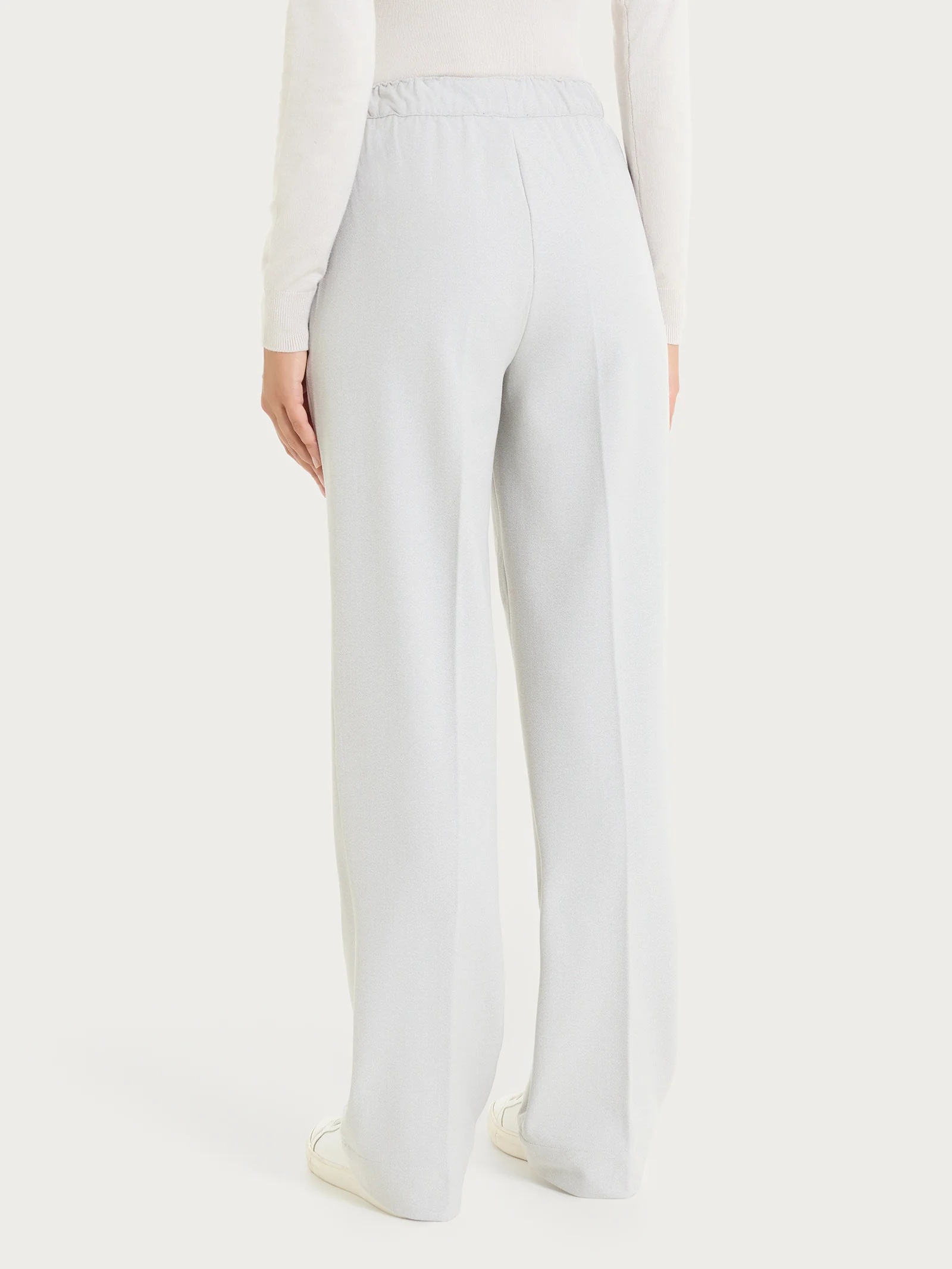 Pantalone ampio con tasche in Flannel Twill - Ghiaia Mel. - Image 3