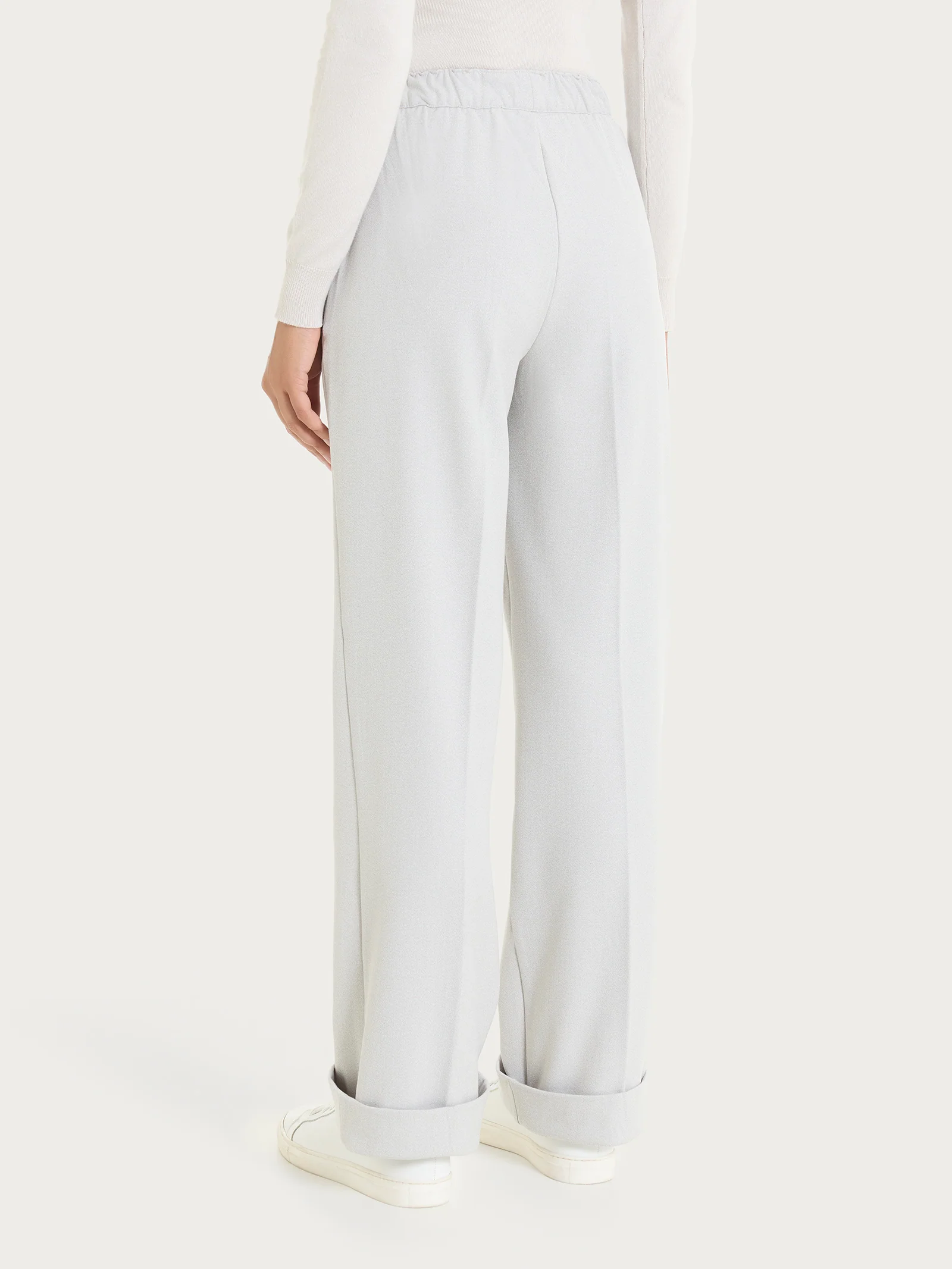 Pantalone ampio con tasche in Flannel Twill - Ghiaia Mel. - Image 4