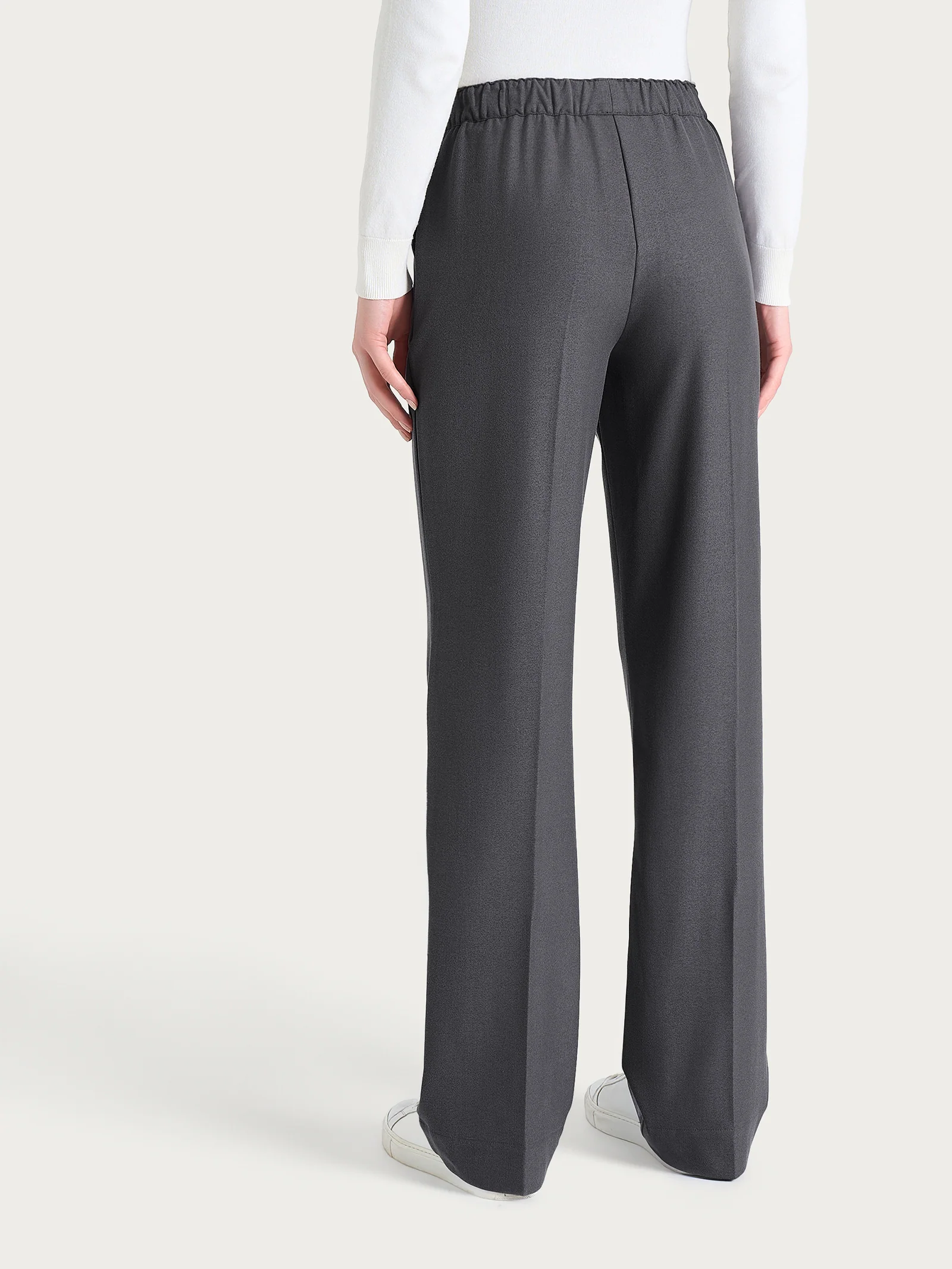 Pantalone ampio con tasche in Flannel Twill - Ardesia Mel. - Image 3