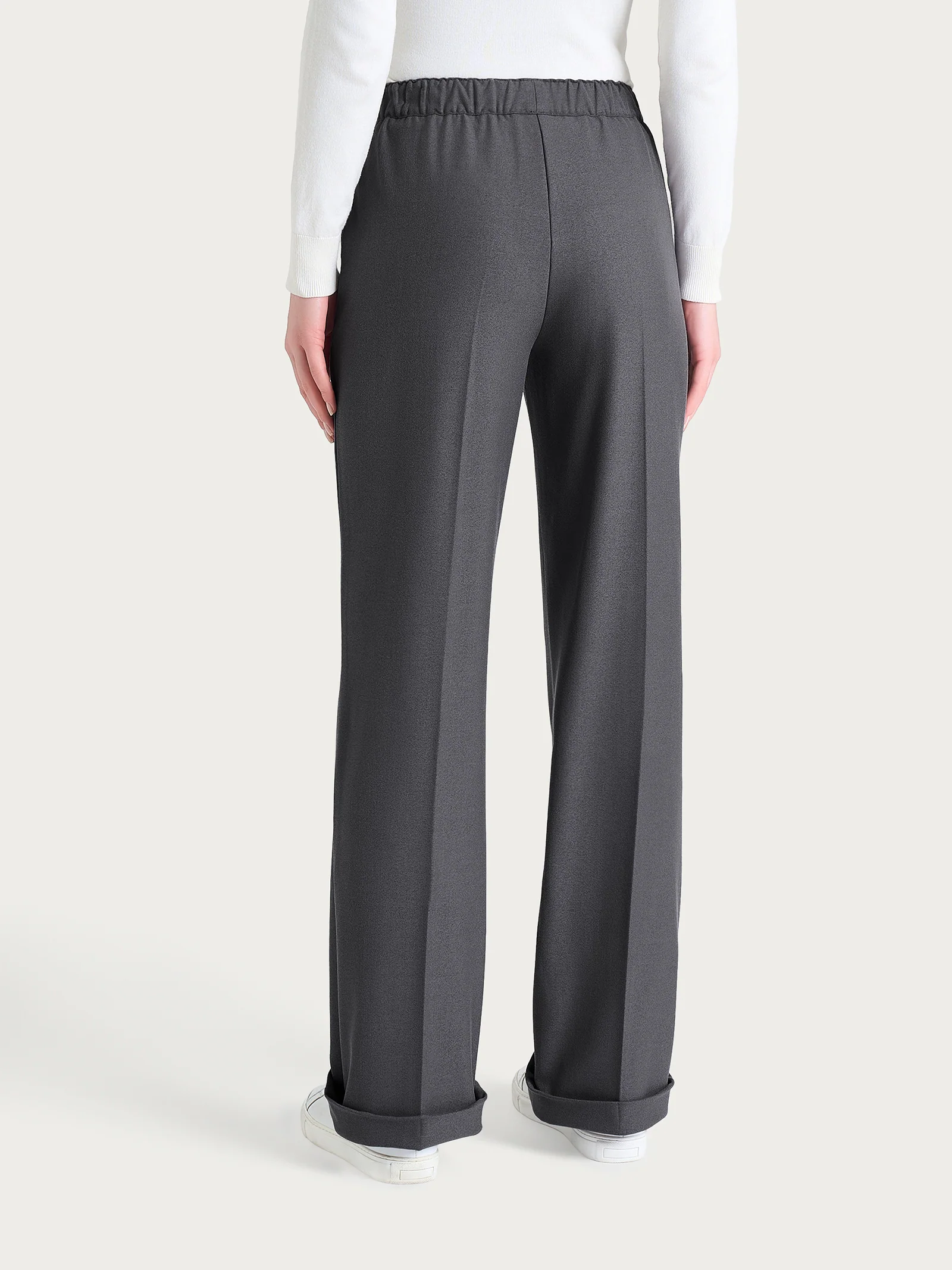 Pantalone ampio con tasche in Flannel Twill - Ardesia Mel. - Image 4
