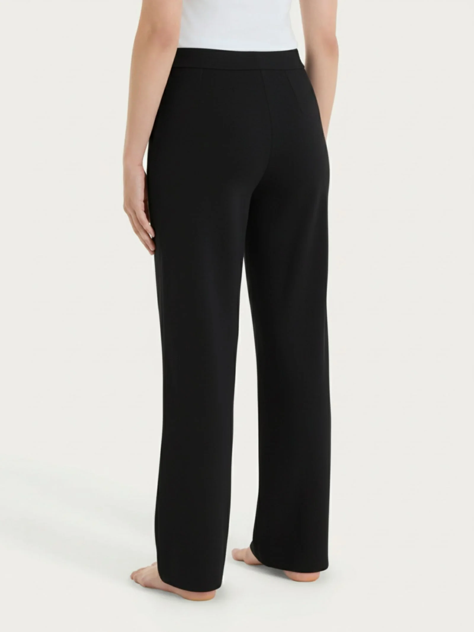 Pantalone ampio con tasche in  Jersey di Cotone - Nero - Image 2
