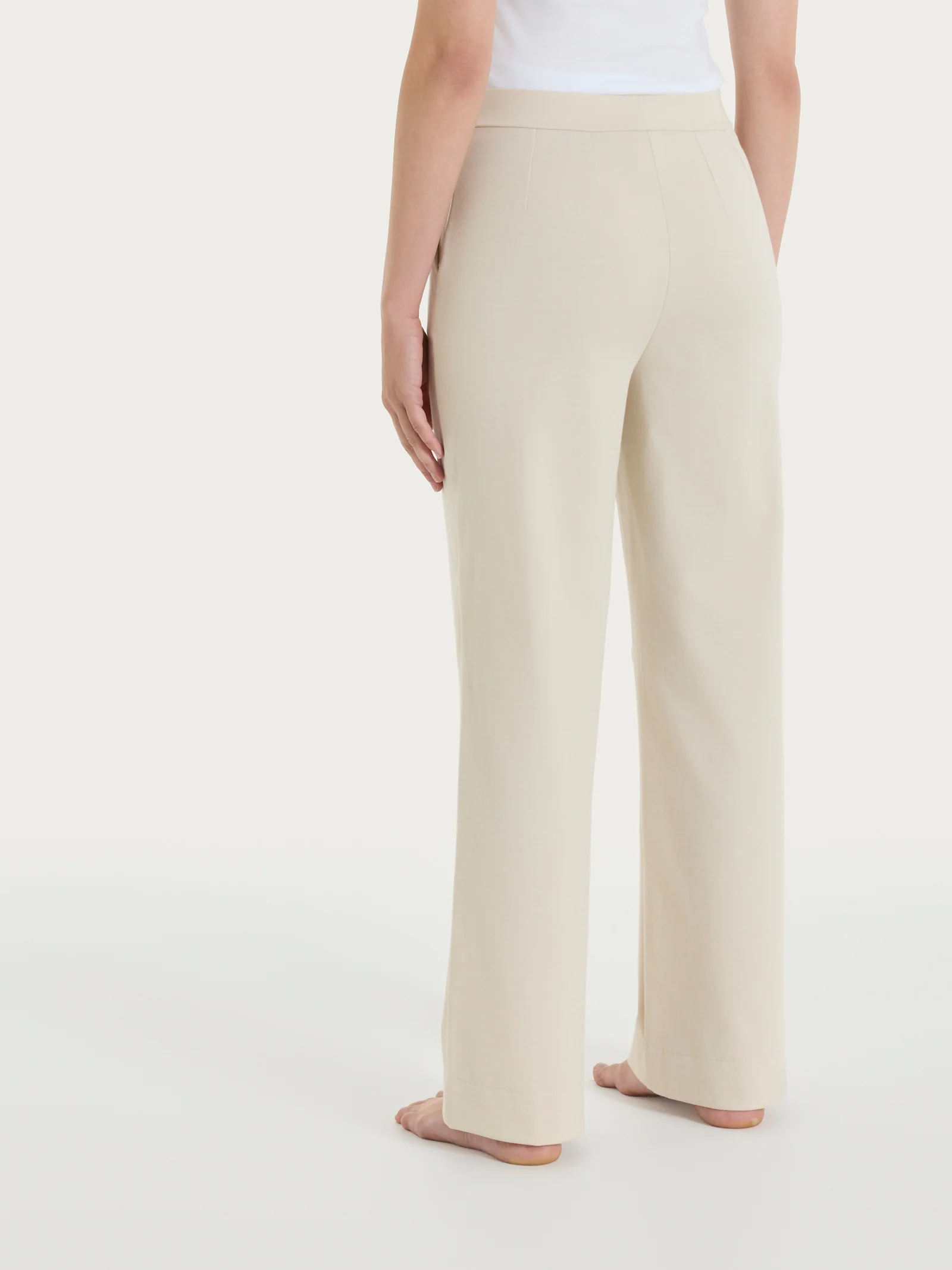 Pantalone ampio con tasche in  Jersey di Cotone - Champignon - Image 4