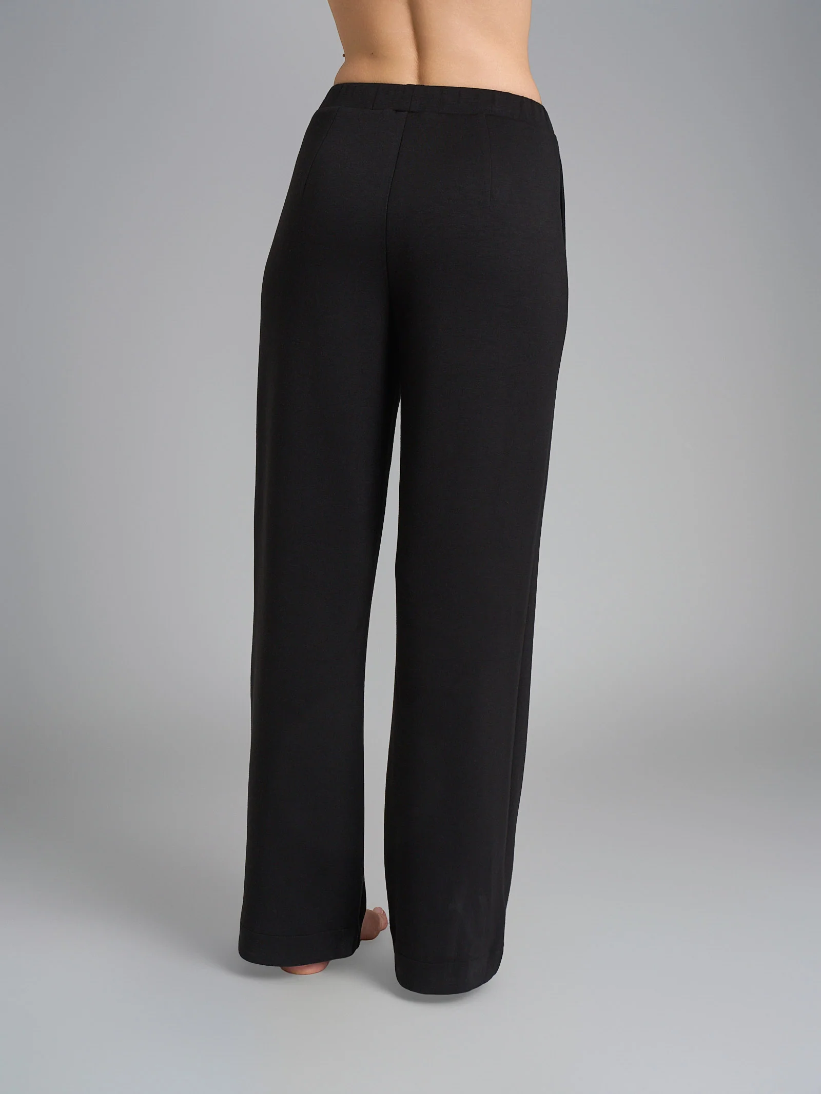 Pantalone ampio con tasche in Scuba - Nero - Image 2