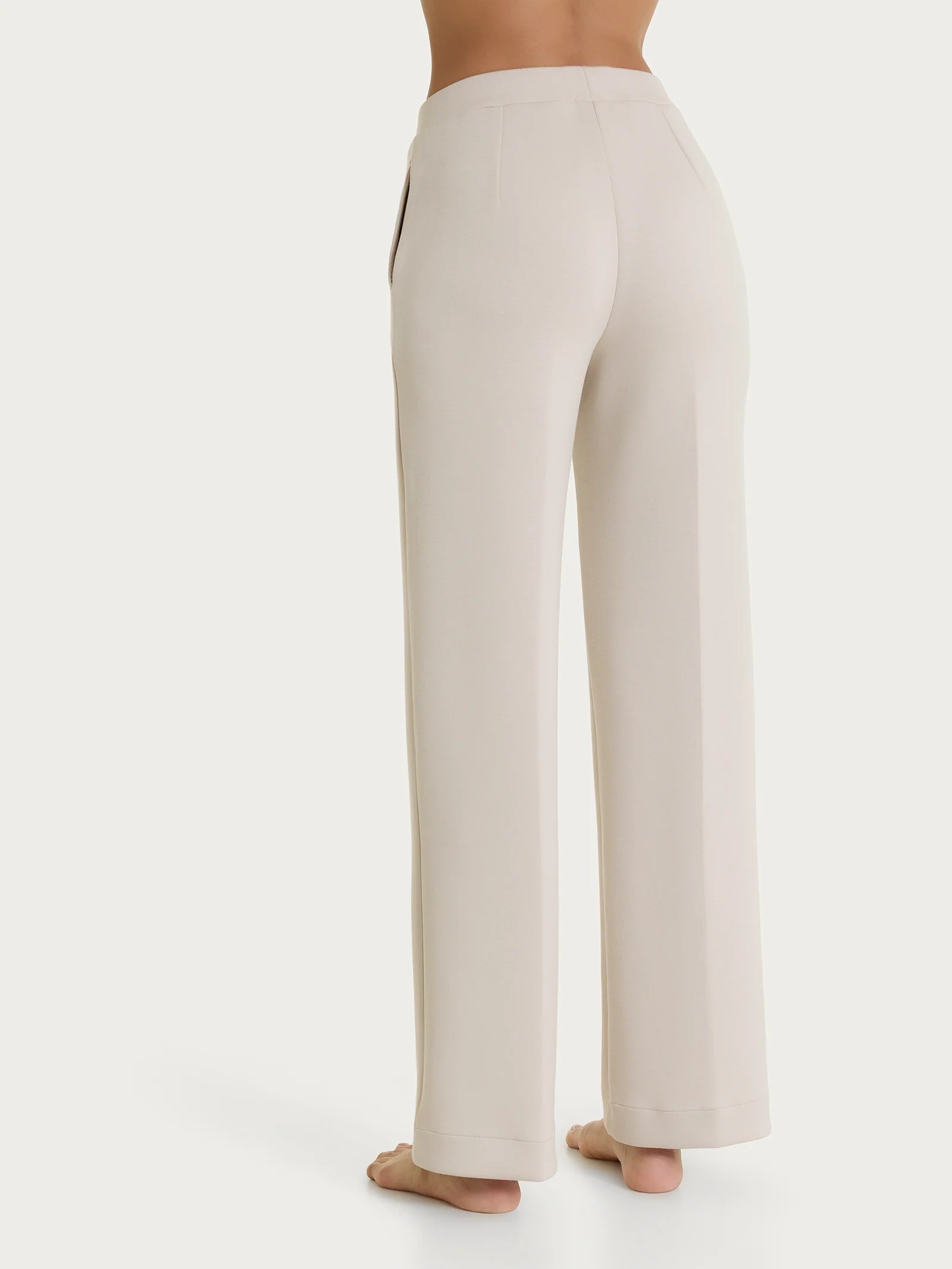 Pantalone ampio con tasche in Scuba - Champignon - Image 2