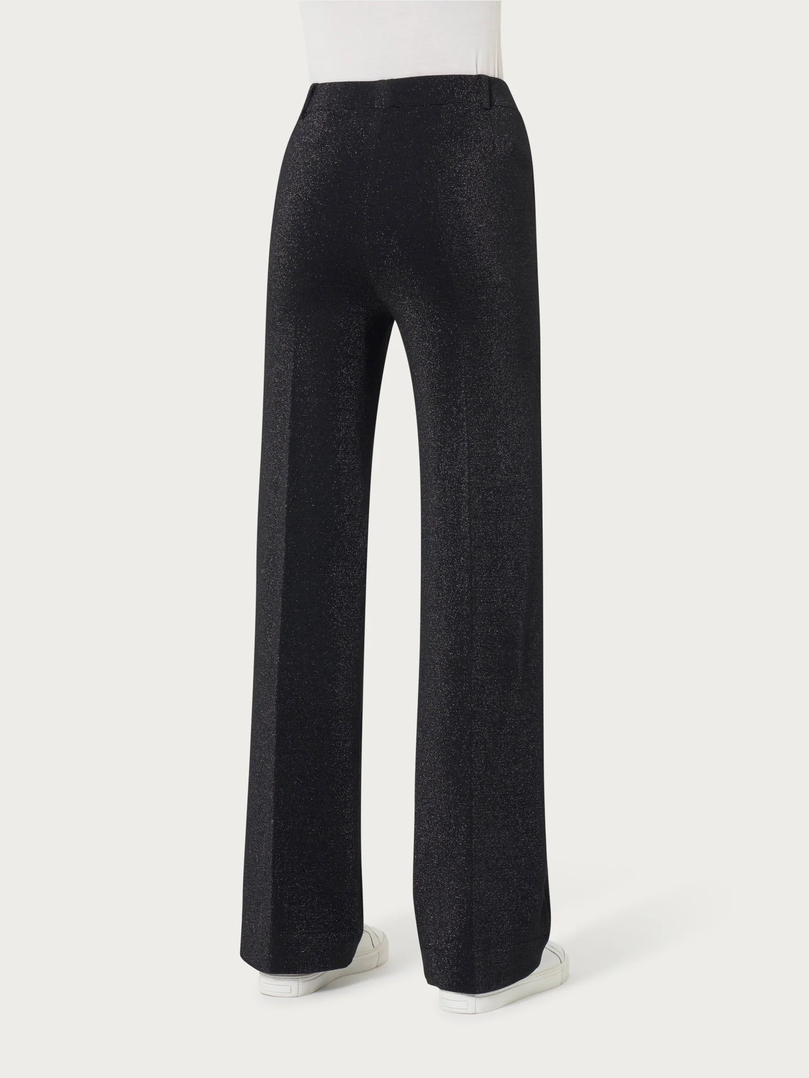 Pantalone ampio con tasche in tessuto Eco Jacquard - Fant.Nero - Image 2