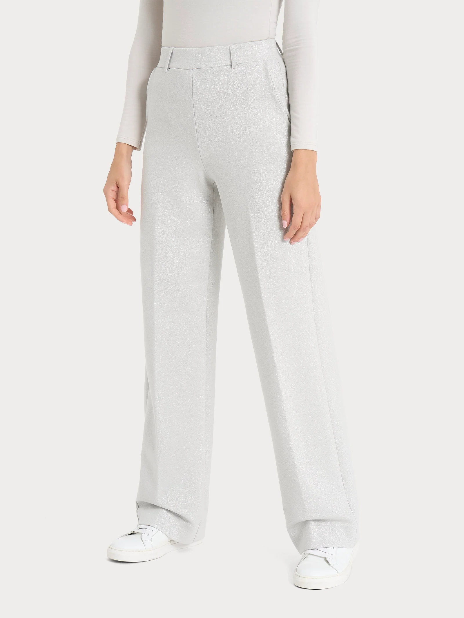 Pantalone ampio con tasche in tessuto Eco Jacquard - Fant.Champignon