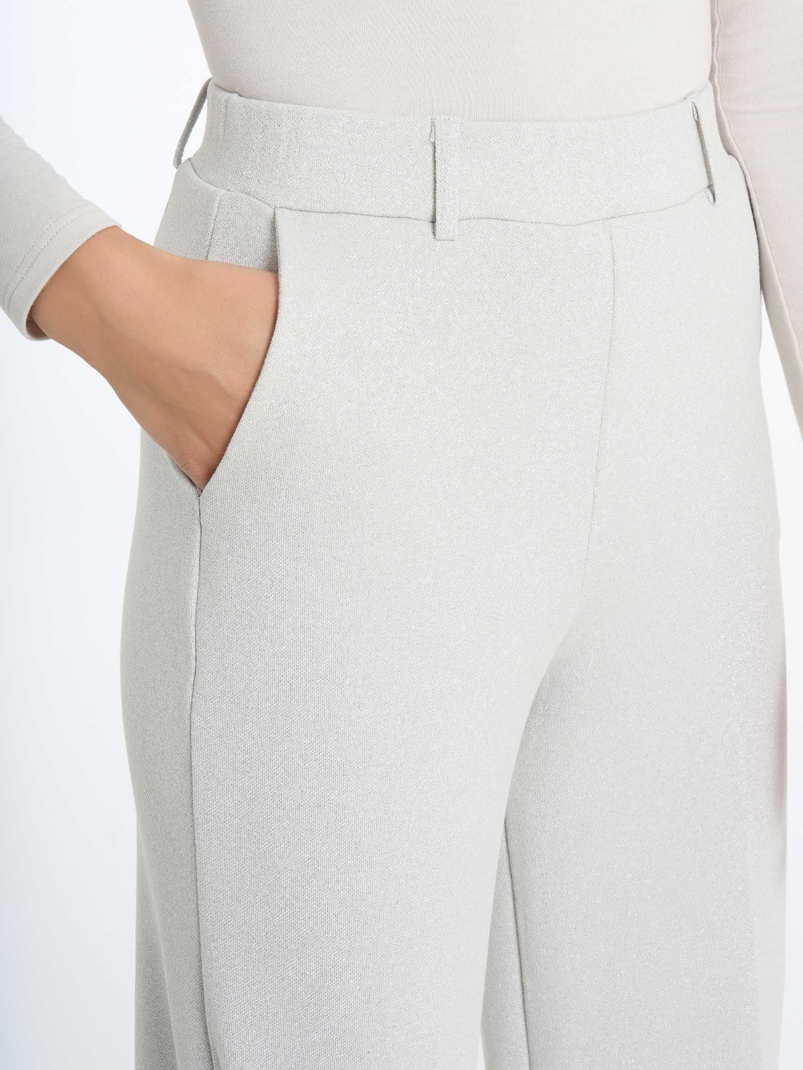 Pantalone ampio con tasche in tessuto Eco Jacquard - Fant.Champignon - Image 3