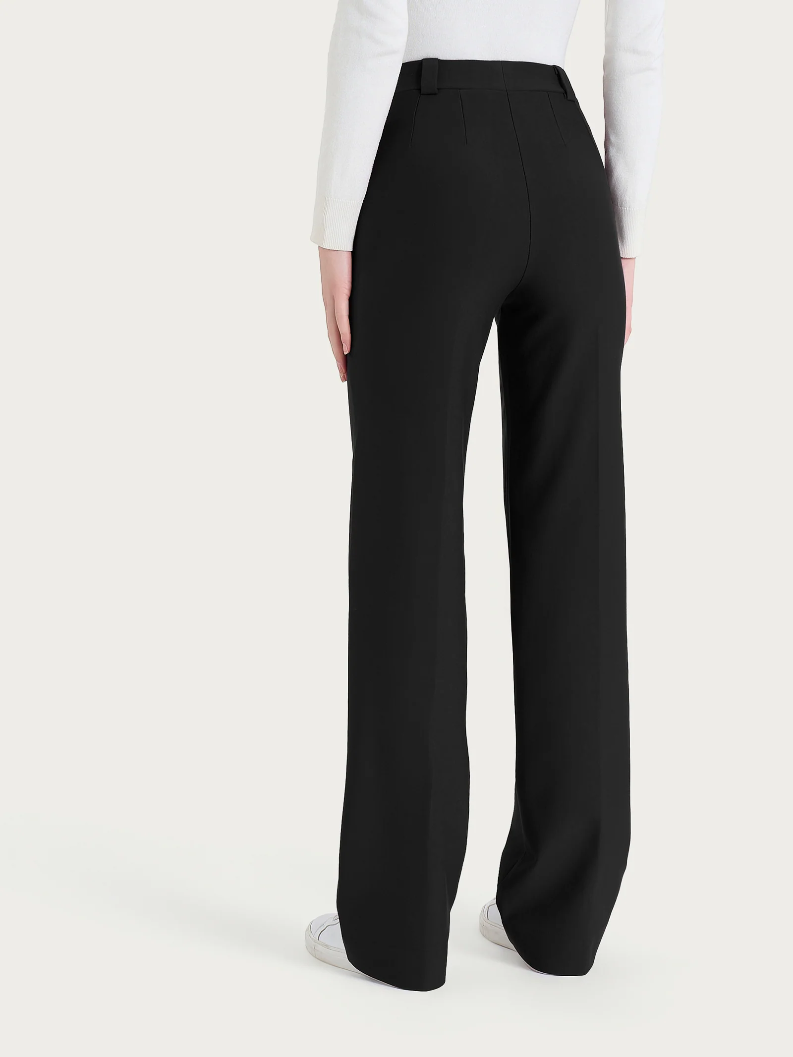 Pantalone ampio con taschino in Compact - Nero - Image 2