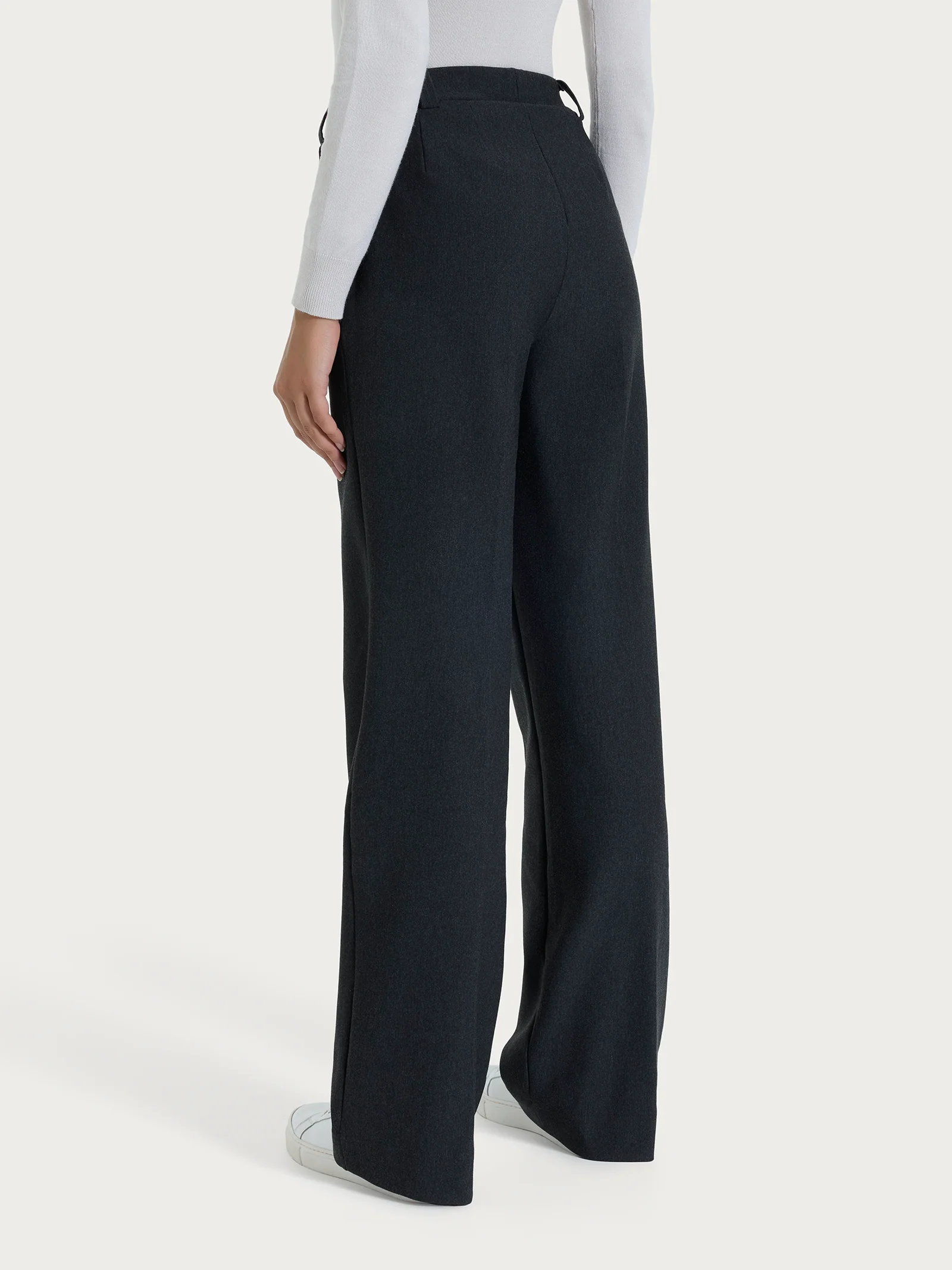Pantalone ampio con taschino in Compact - Oscuro Mel. - Image 2