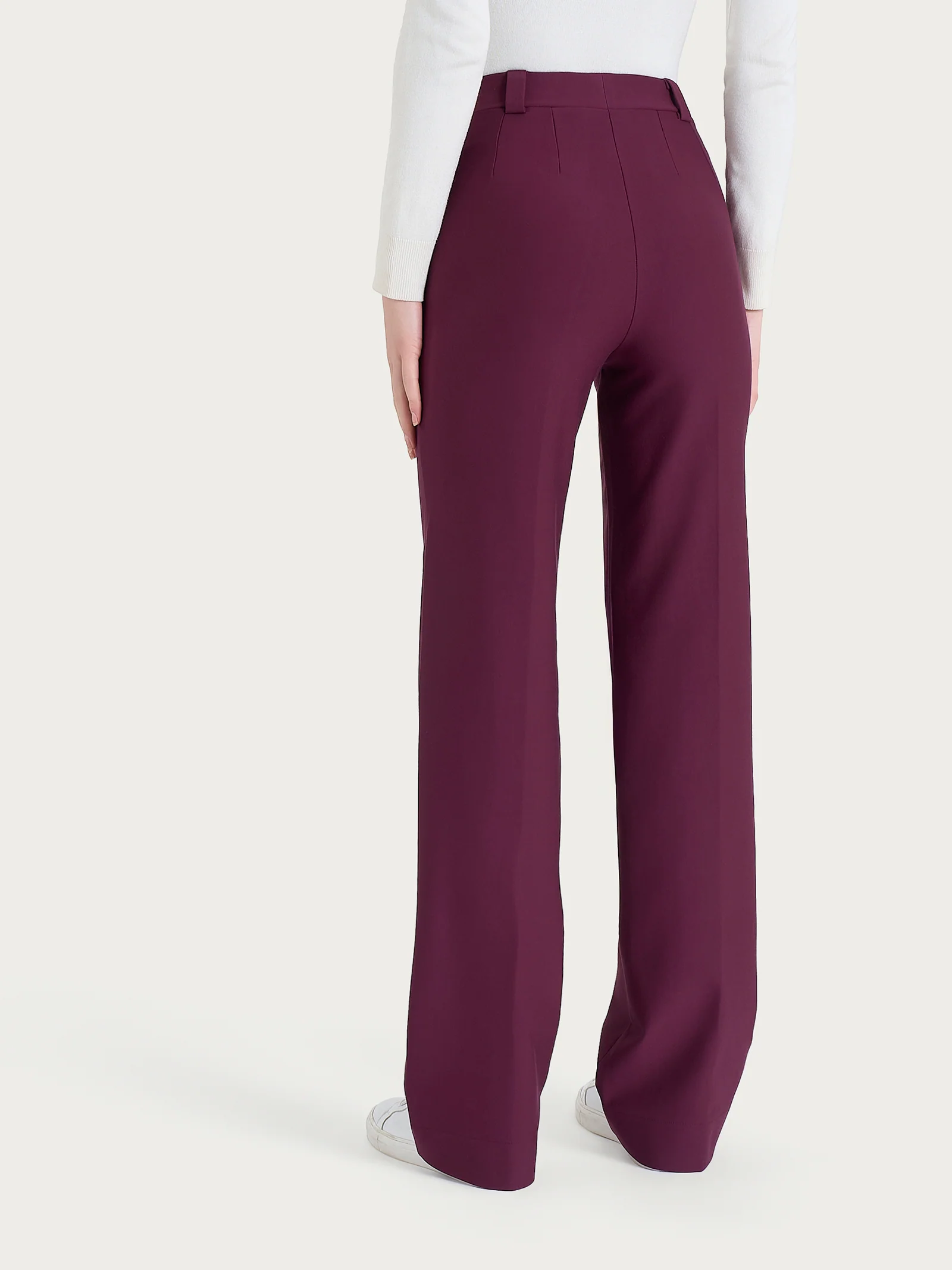 Pantalone ampio con taschino in Compact - Fig - Image 2