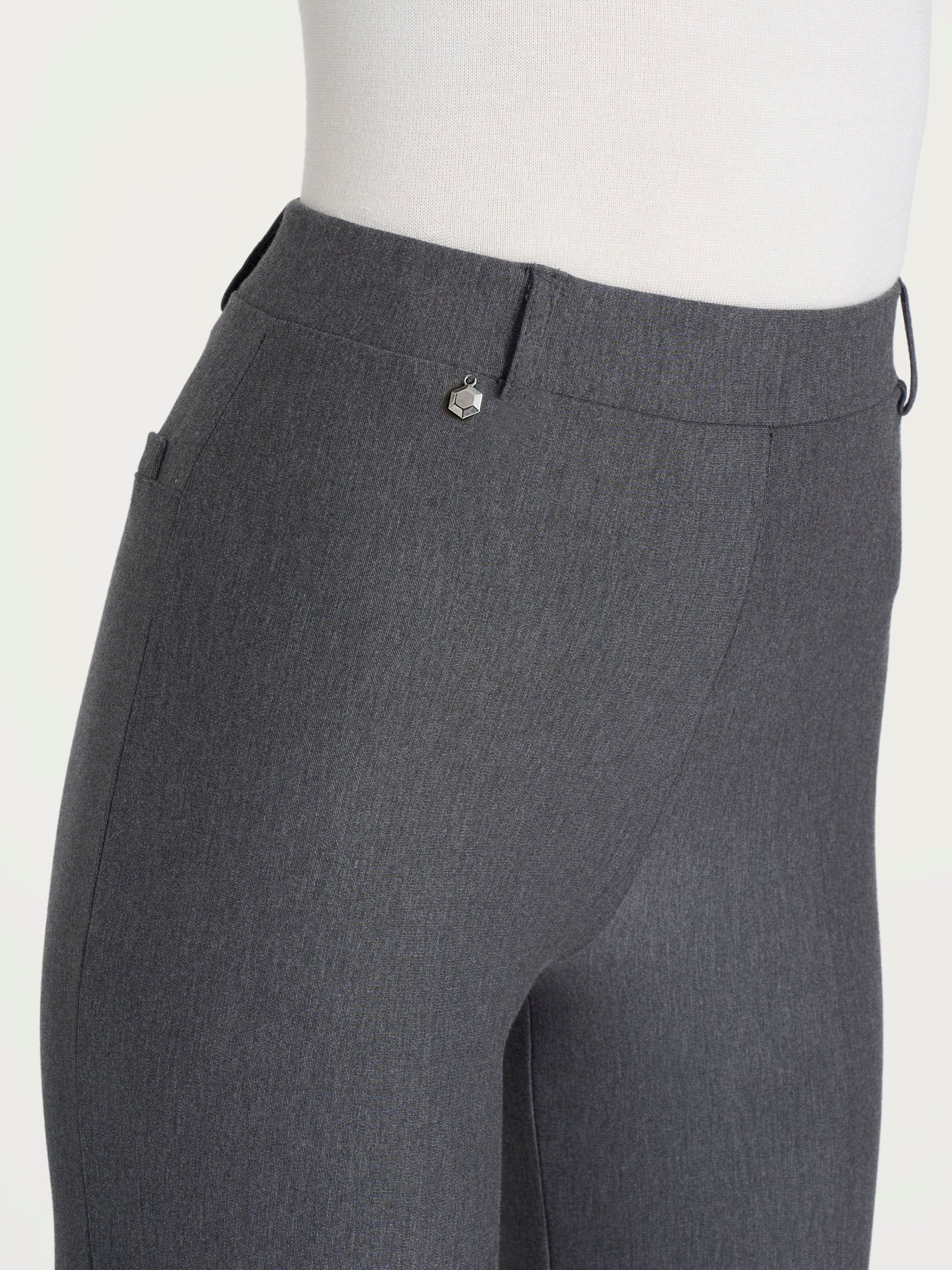 Pantalone ampio in Compact - Ardesia Mel. - Image 3