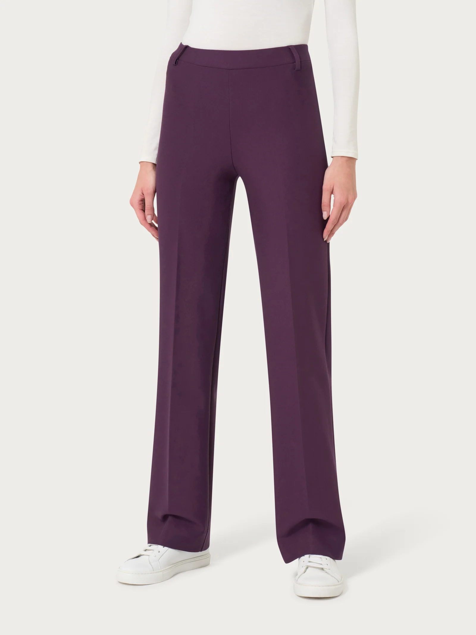 Pantalone ampio in Compact - Plum Perfect