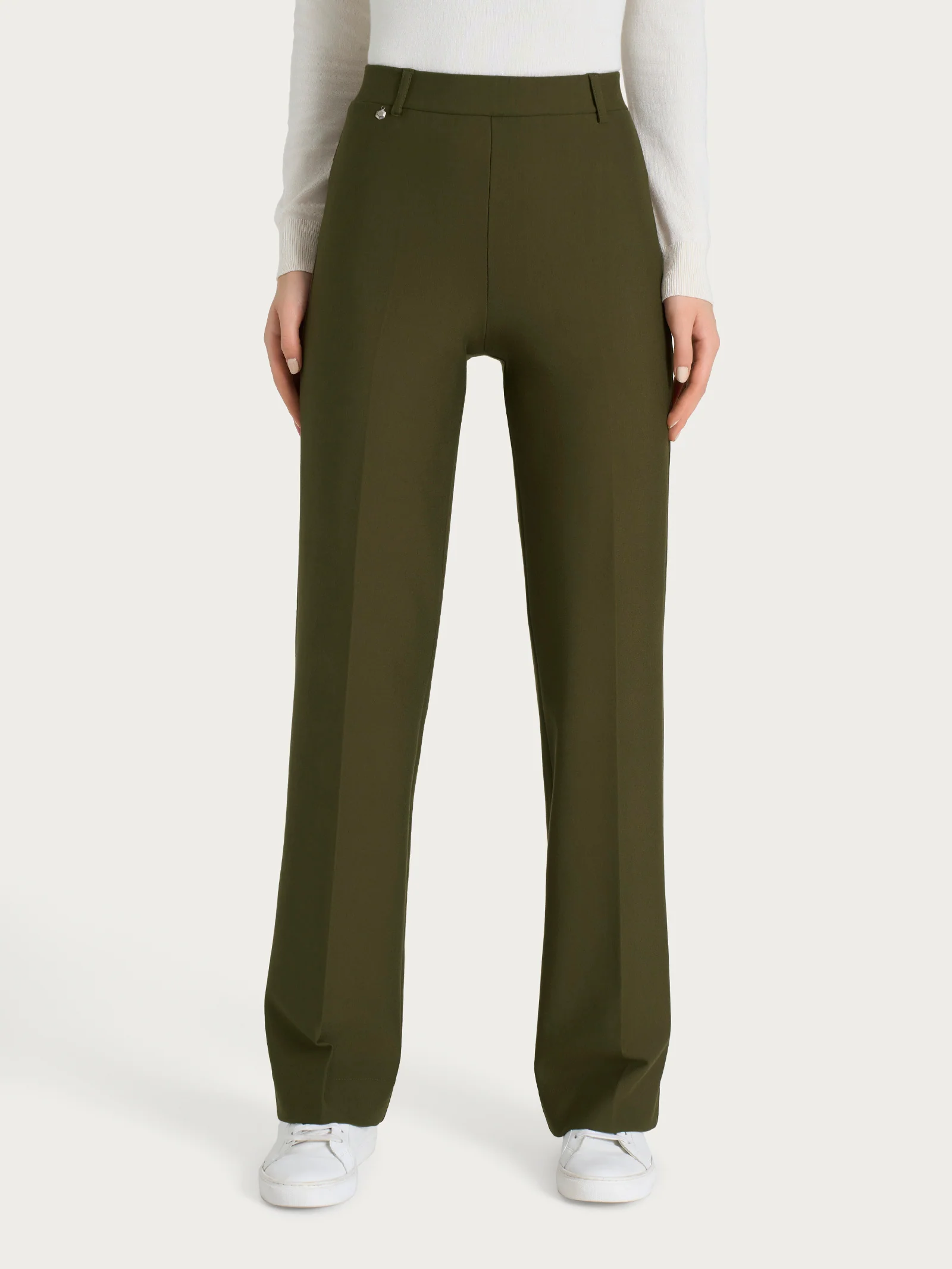 Pantalone ampio in Compact - Dark Olive
