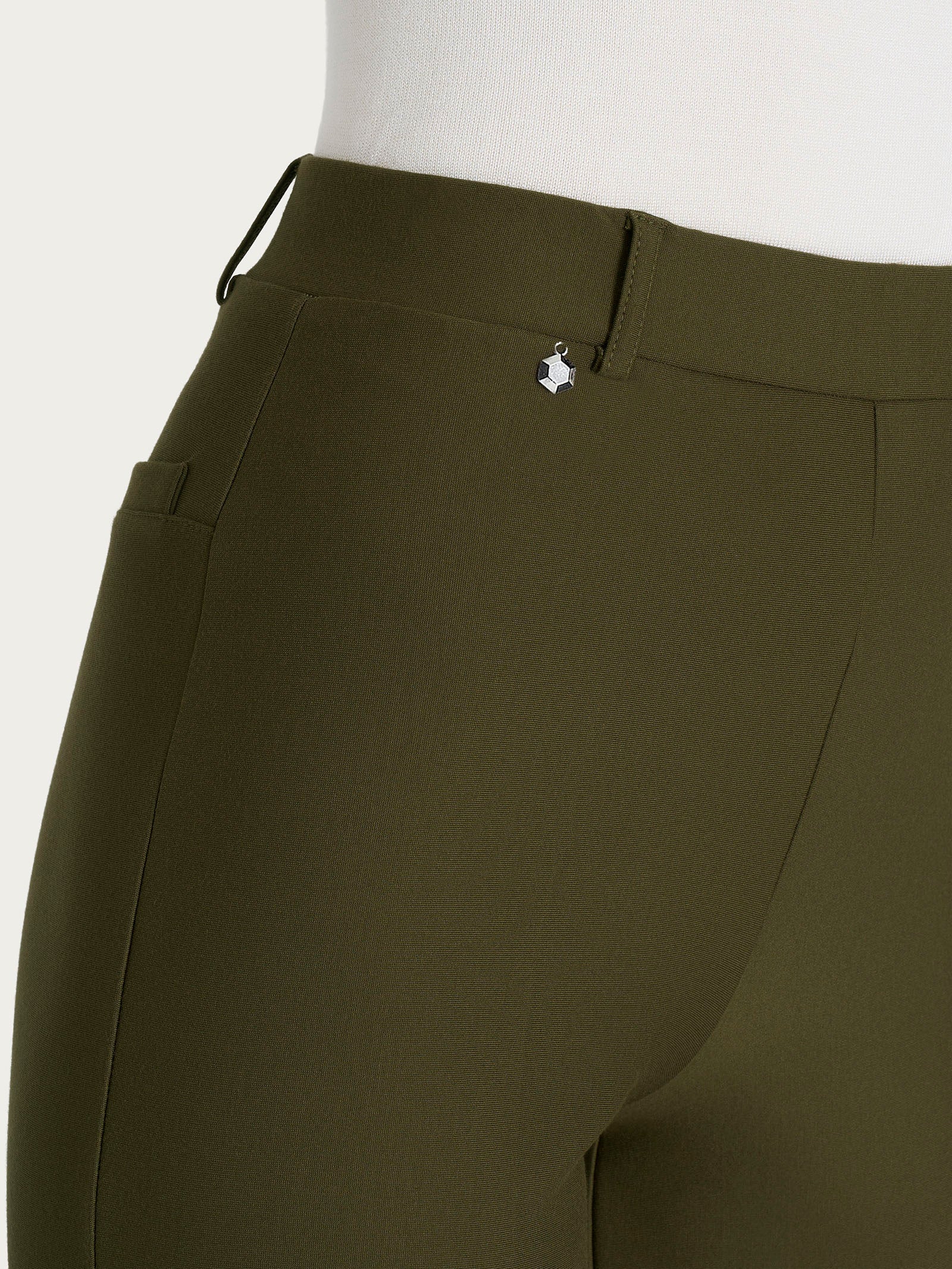 Pantalone ampio in Compact - Dark Olive - Image 3