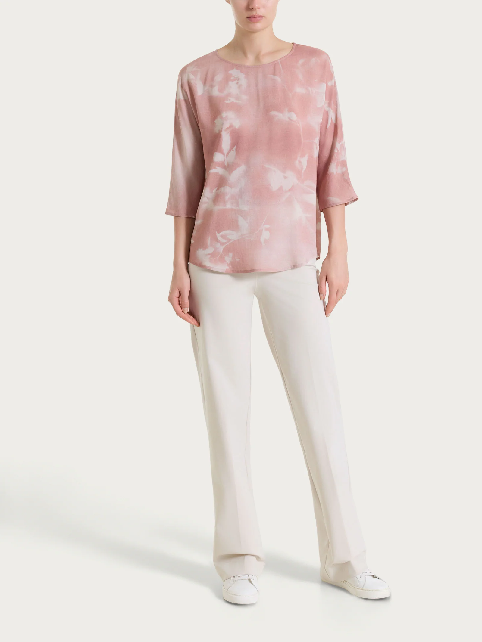 Pantalone ampio in Compact Light - Champignon - Image 7