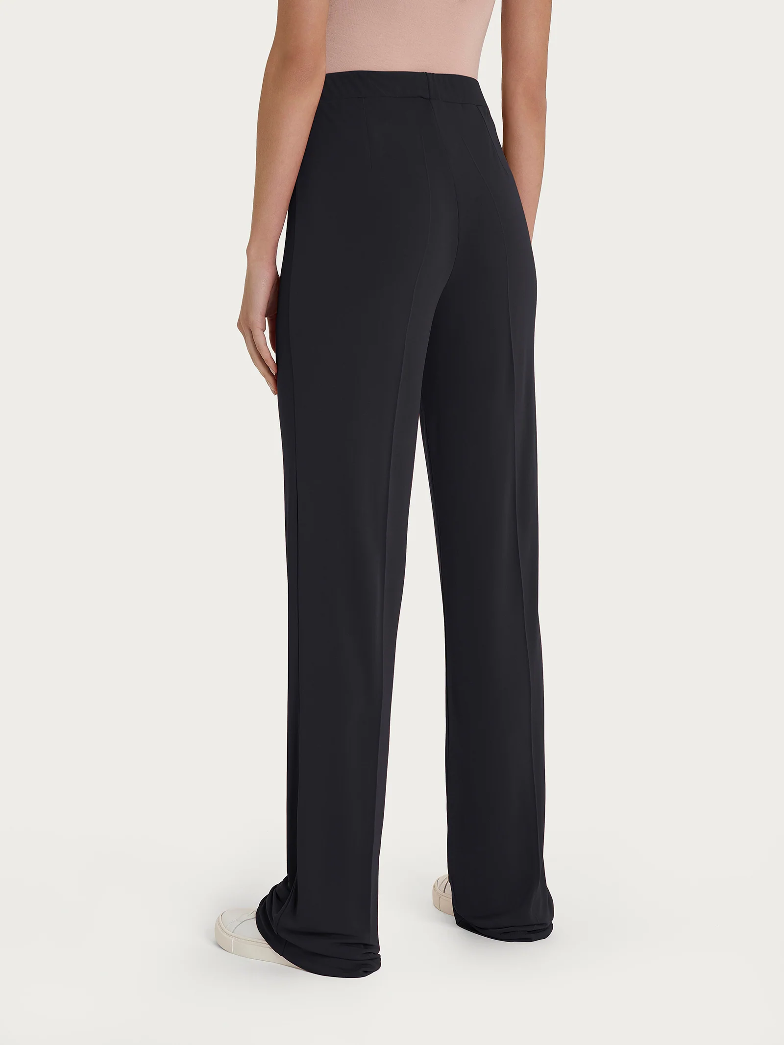 Pantalone ampio in Crêpe Satin - Nero - Image 2