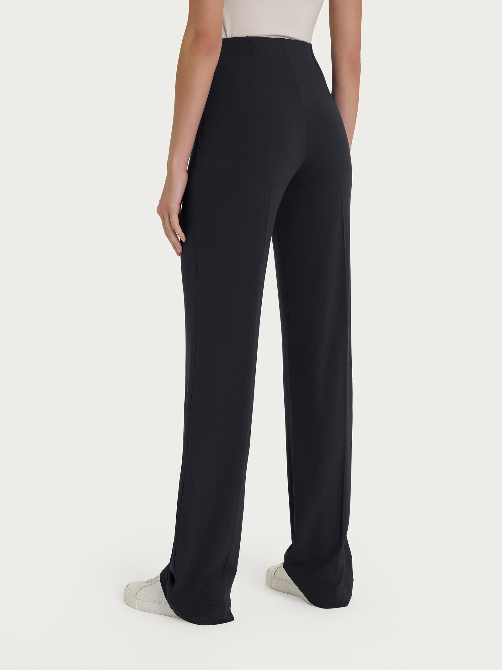 Pantalone ampio in jersey di viscosa crêpe - Nero - Image 4