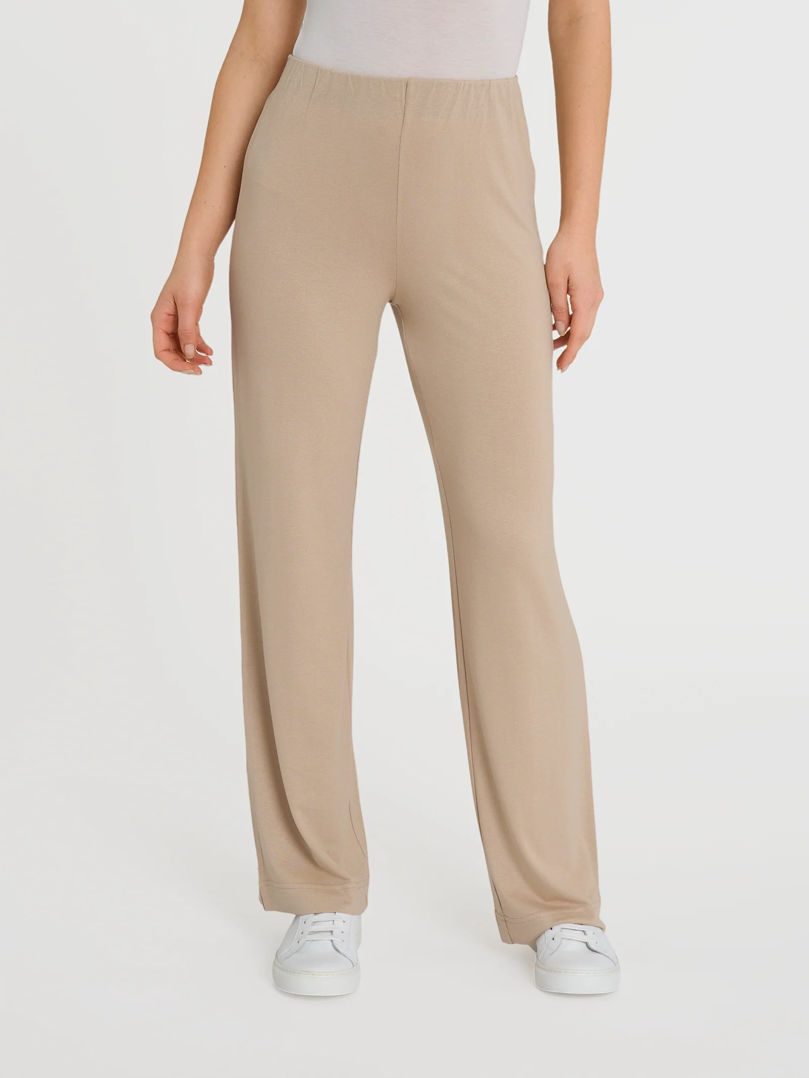 Pantalone ampio in jersey di viscosa crêpe - Irish Cream