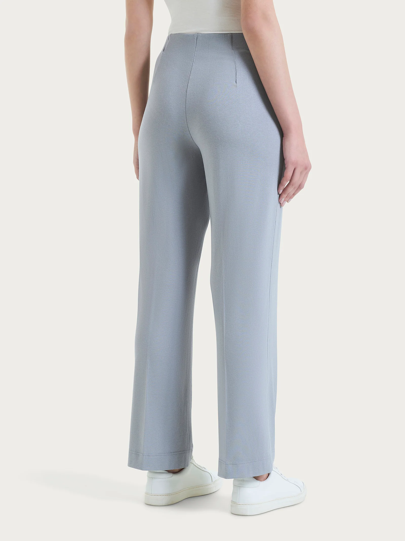 Pantalone ampio in jersey di viscosa crêpe - Ultimate Gray - Image 2