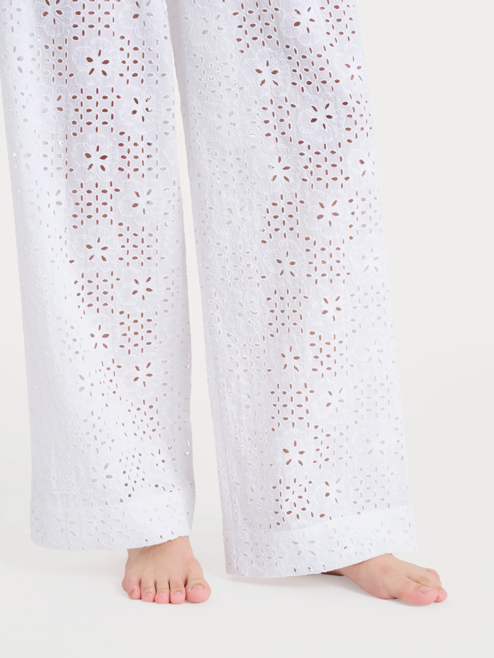 Pantalone ampio in Sangallo - Bianco - Image 3