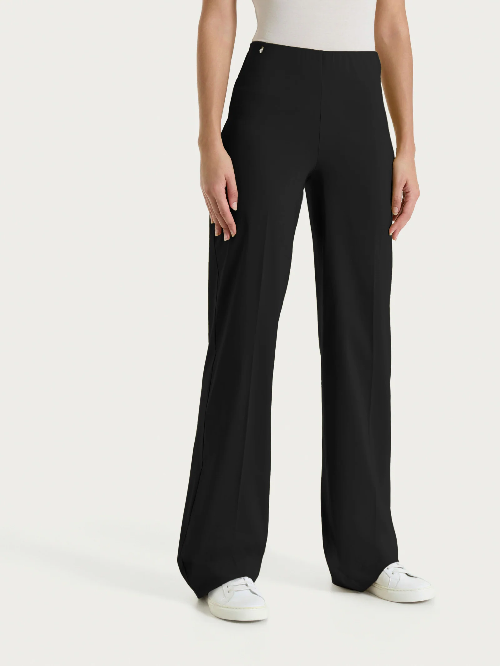 Pantalone ampio in Super Fresh - Nero