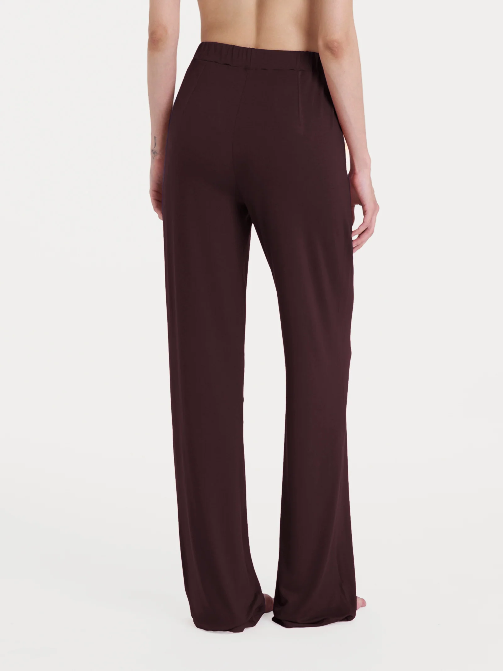Pantalone ampio tinta unita in Viscosa Summer - Chicory Coffee - Image 2