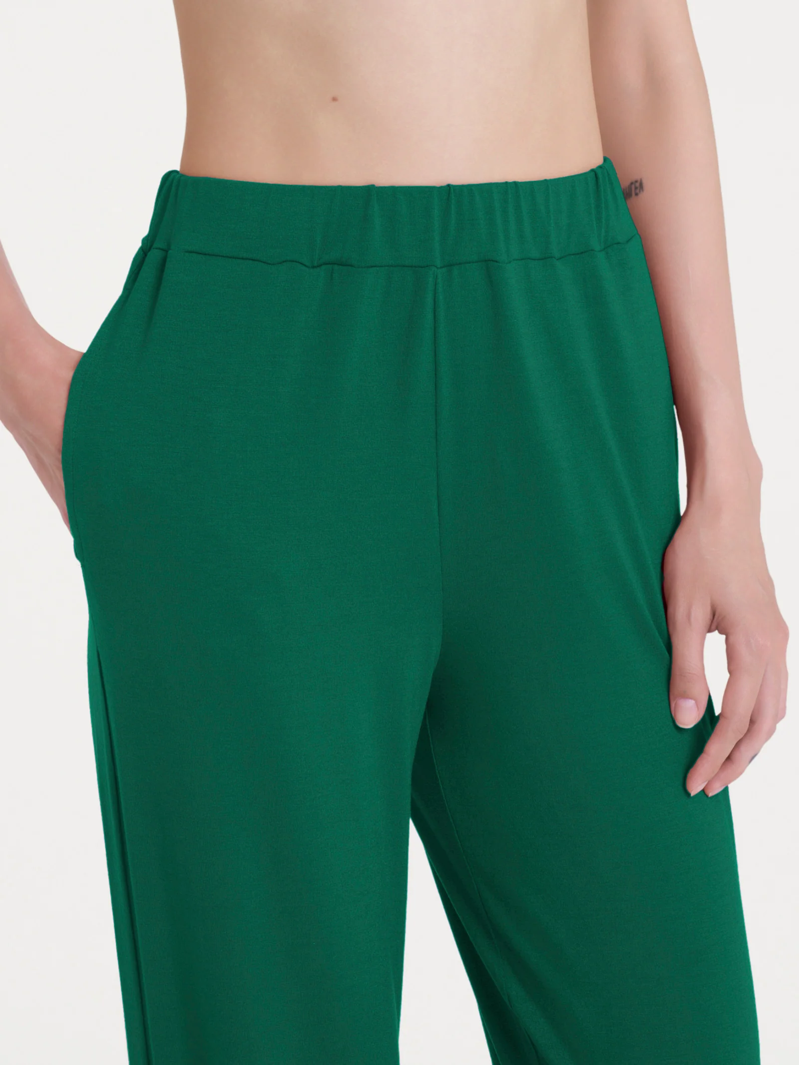 Pantalone ampio tinta unita in Viscosa Summer - Bayou - Image 3