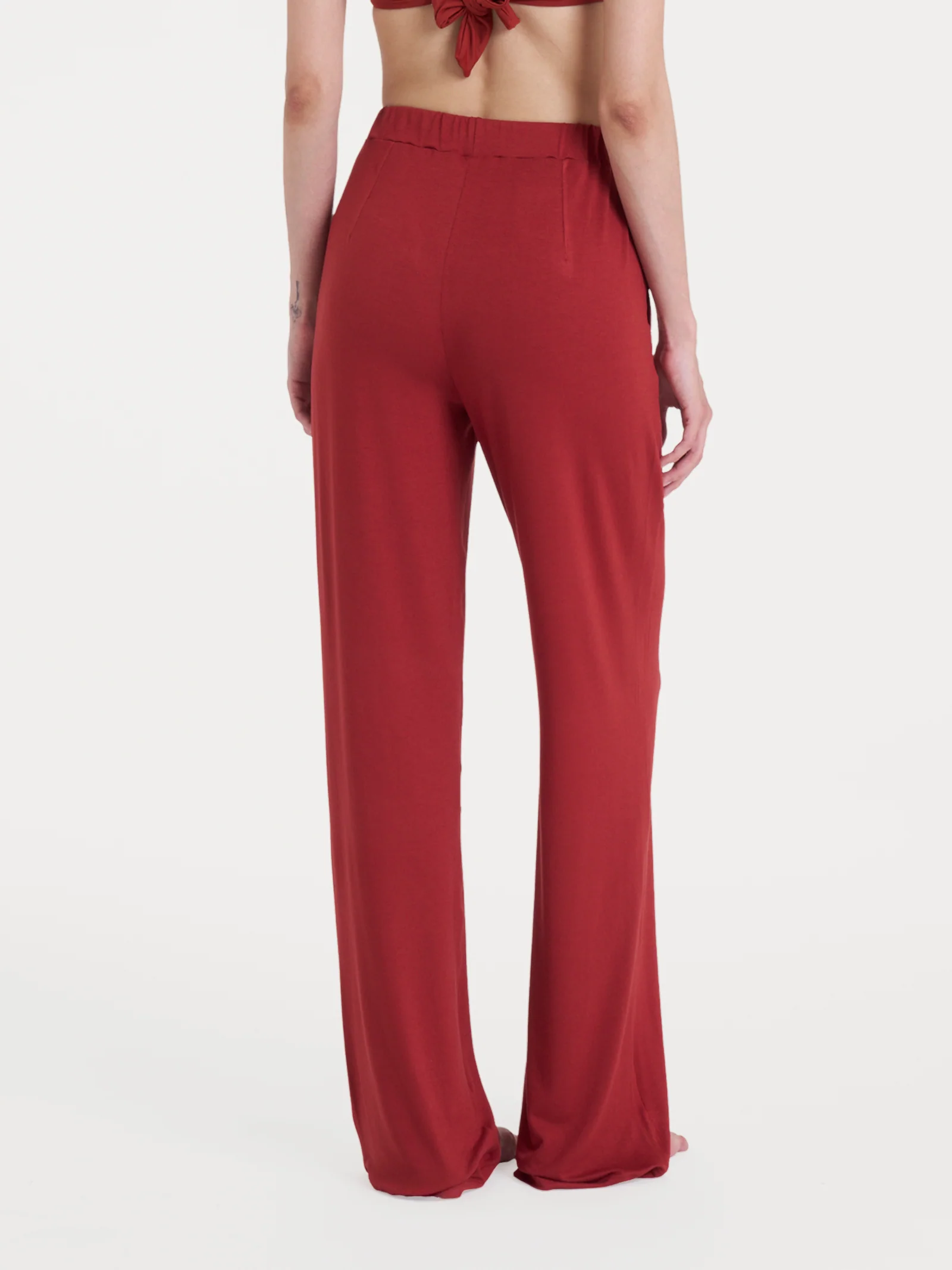 Pantalone ampio tinta unita in Viscosa Summer - Brandy Snifter - Image 2
