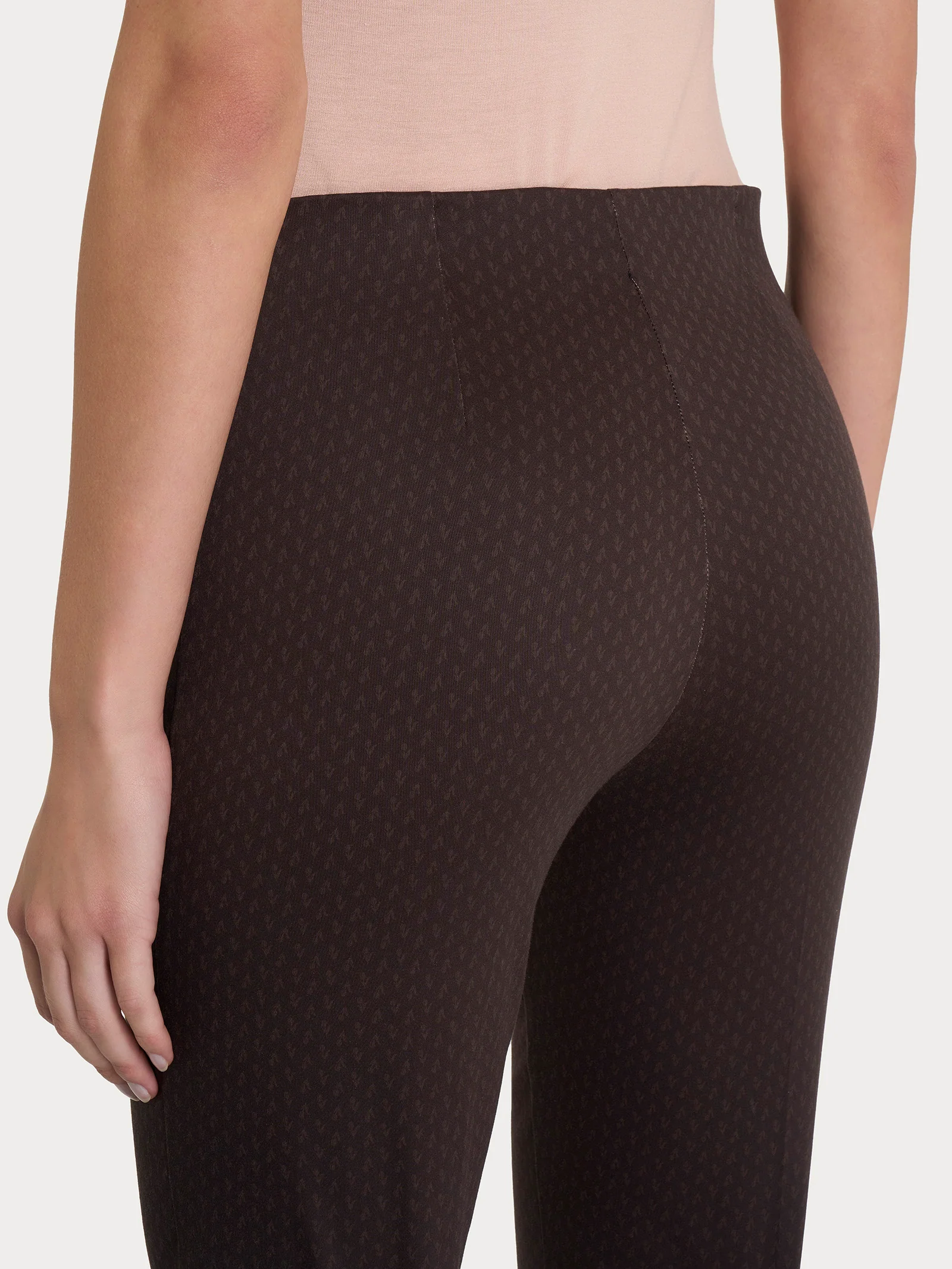 Pantalone capri con spacchetti e tulips pattern in Satin Power - Fant. Chocolate Torte - Image 3