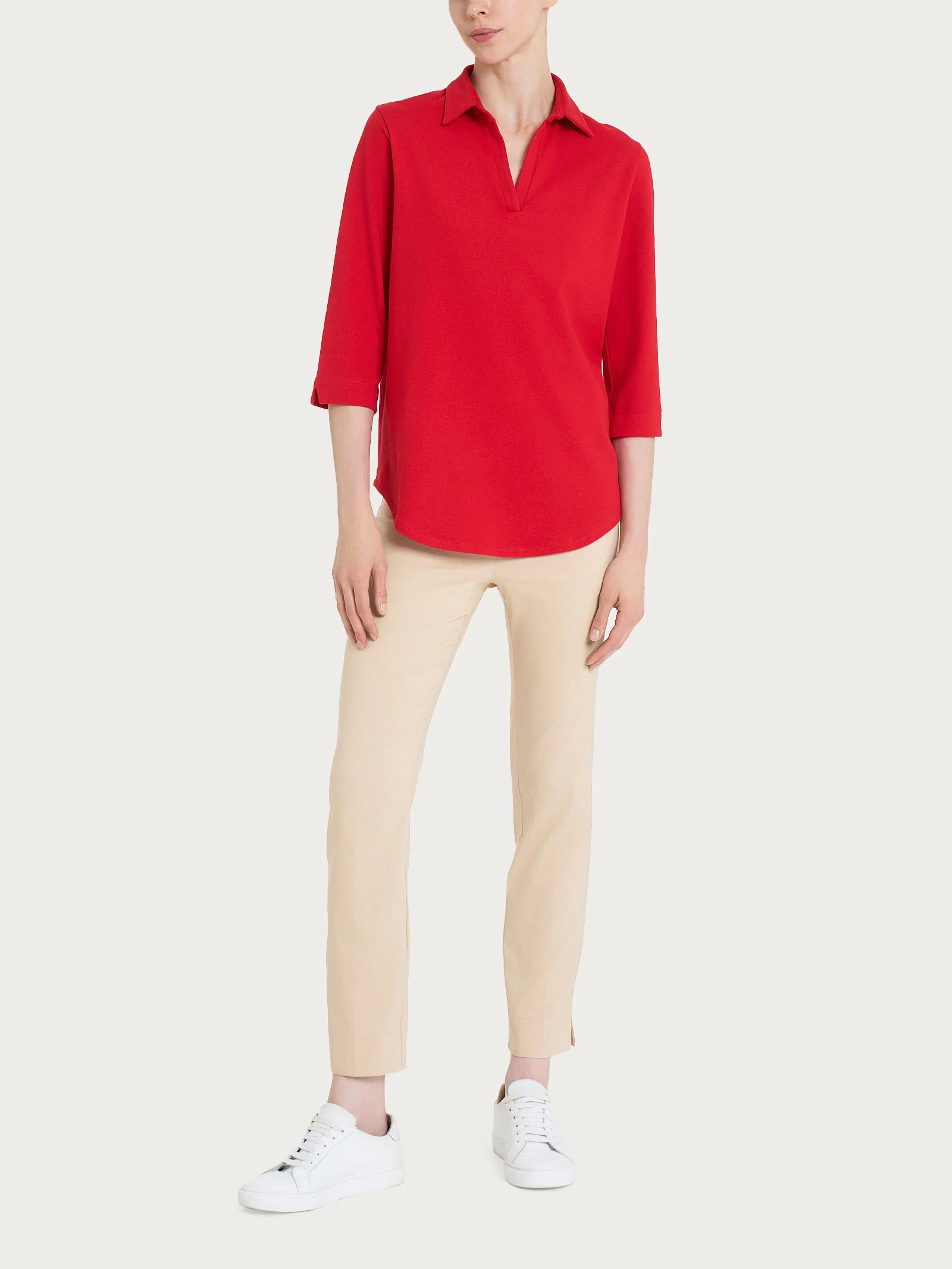 Pantalone capri con spacchetti in Super Fresh - Irish Cream - Image 4