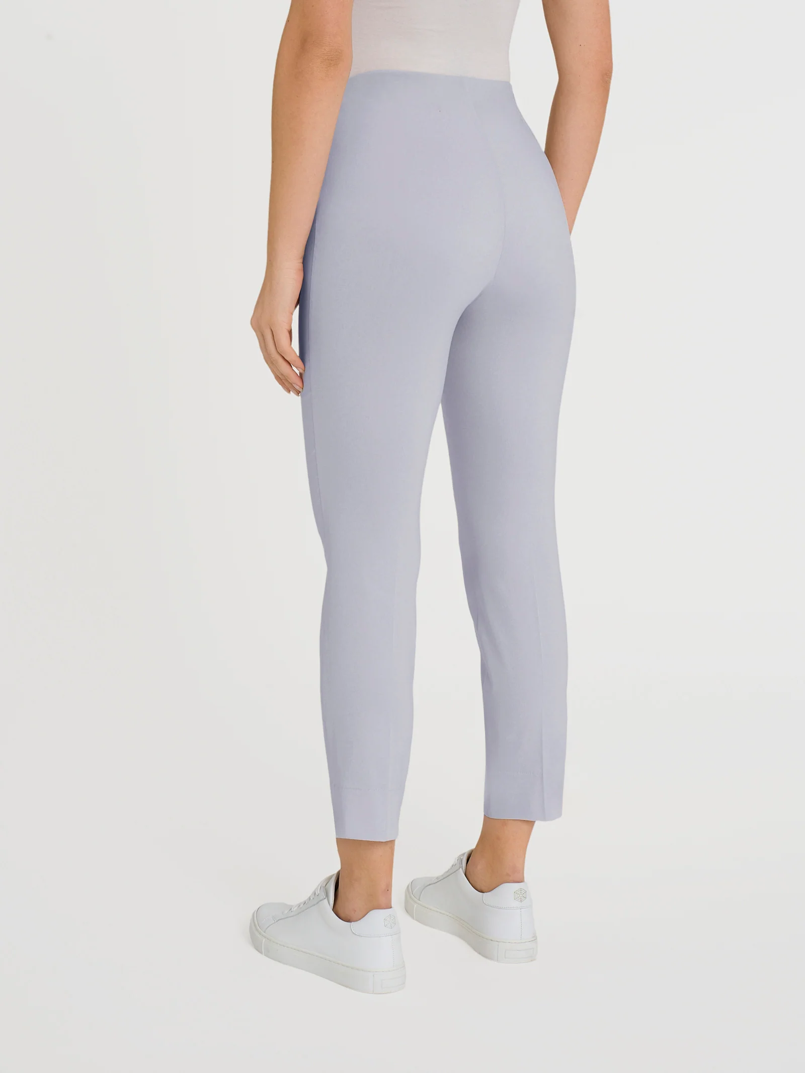 Pantalone capri con spacchetti in Super Fresh - Silver Sconce - Image 2