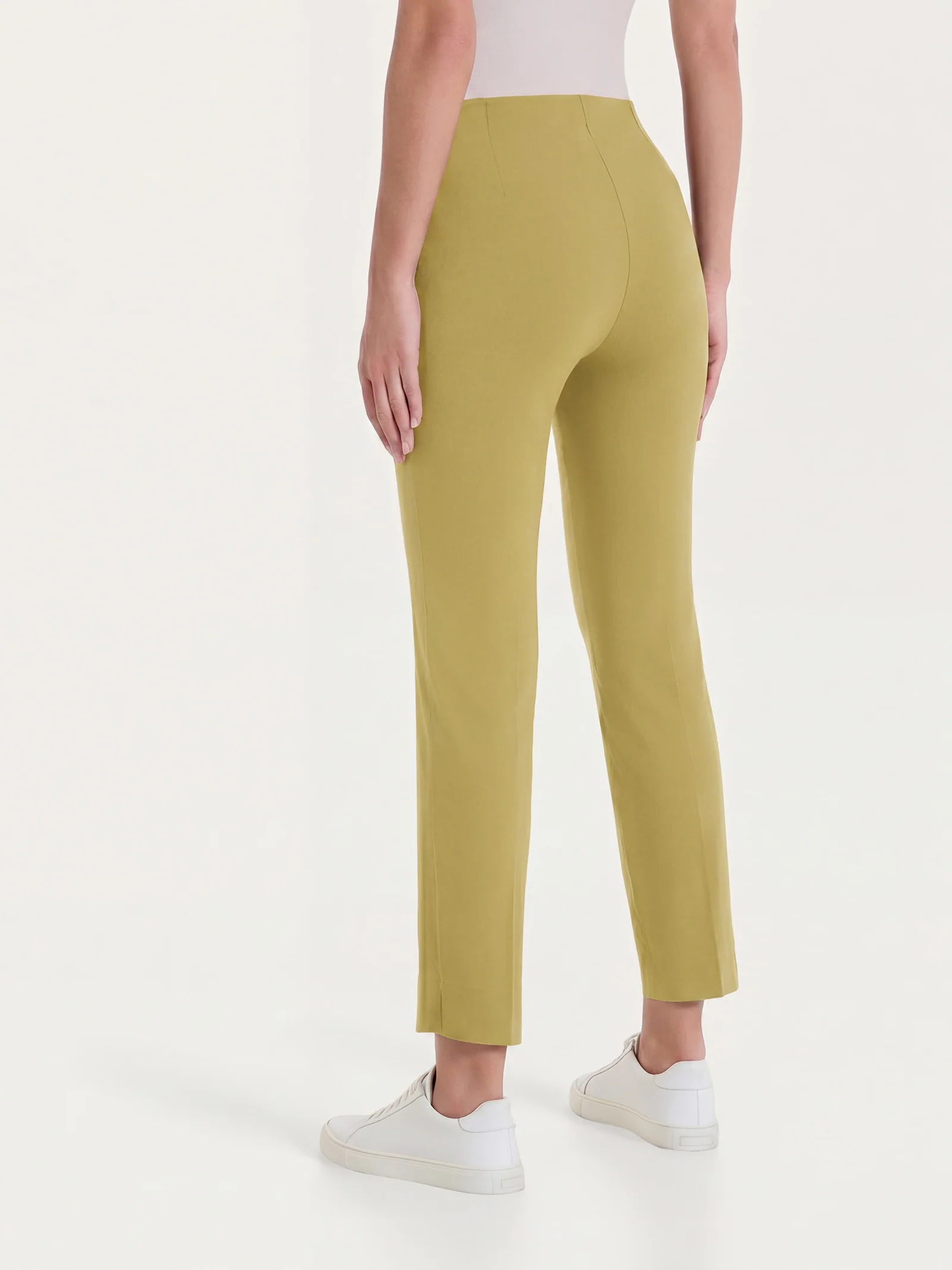 Pantalone capri con spacchetti in Super Fresh - Khaki - Image 2