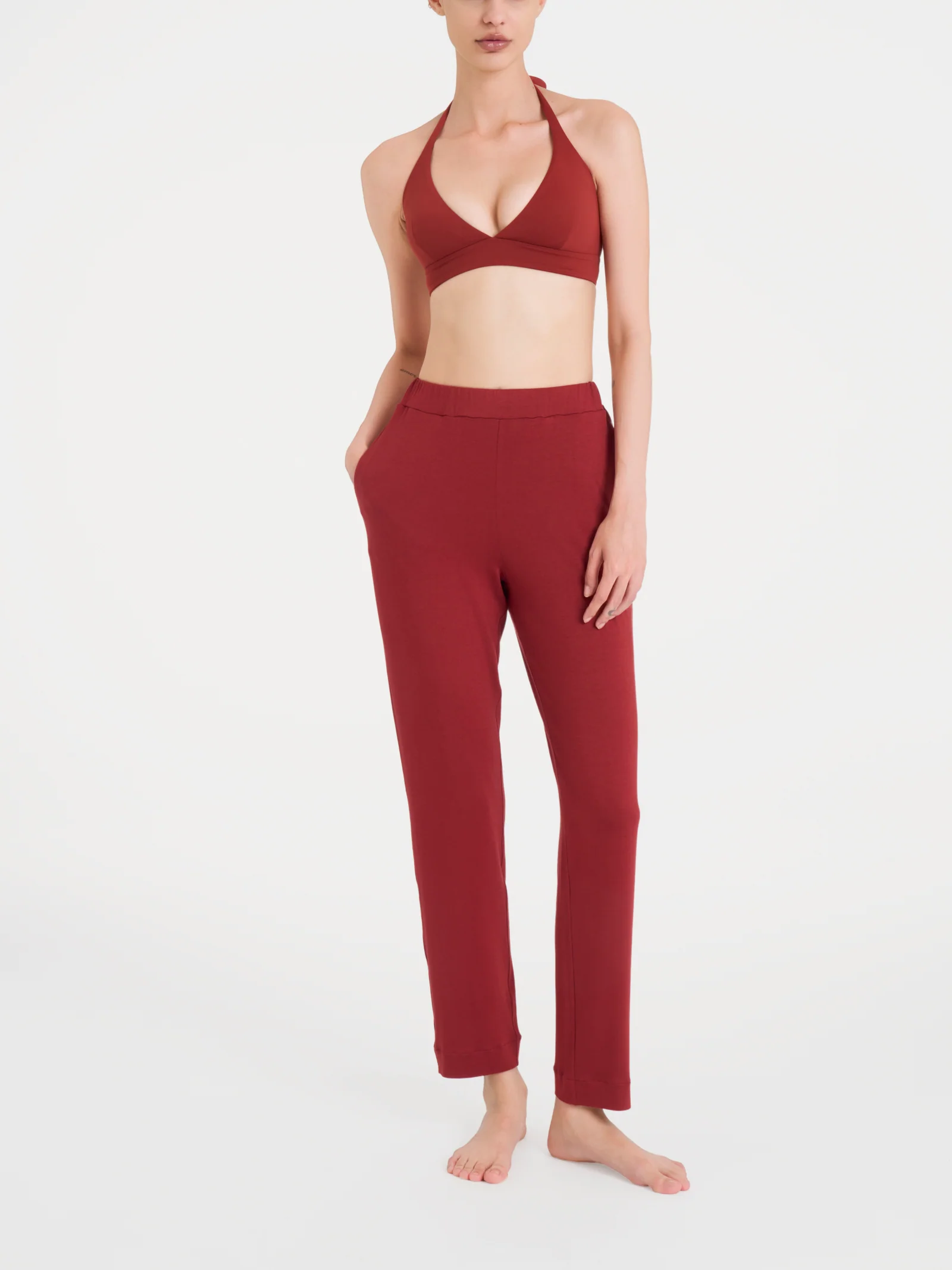 Pantalone capri con tasche in Viscosa Summer - Brandy Snifter - Image 4