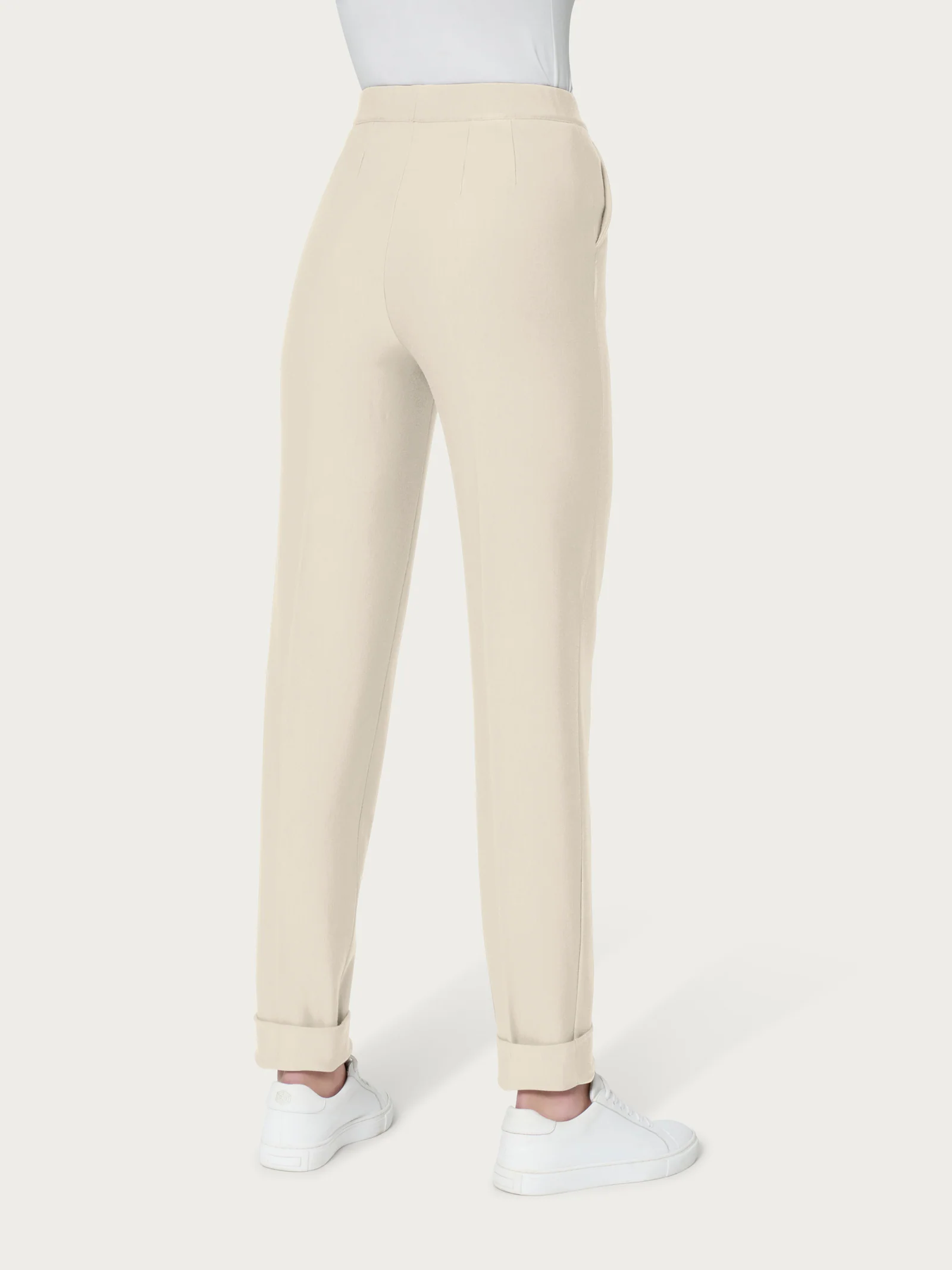 Pantalone chino con tasche in Eco Techno Fleece - Champignon - Image 2