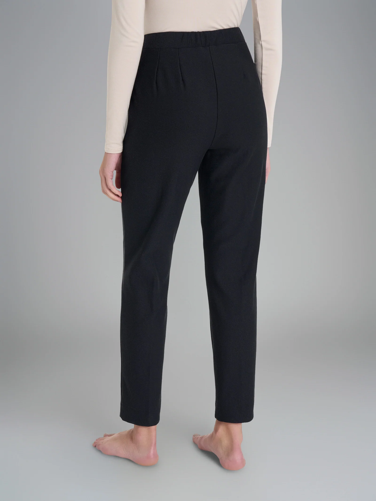 Pantalone chino in maglia flanella - Nero - Image 2
