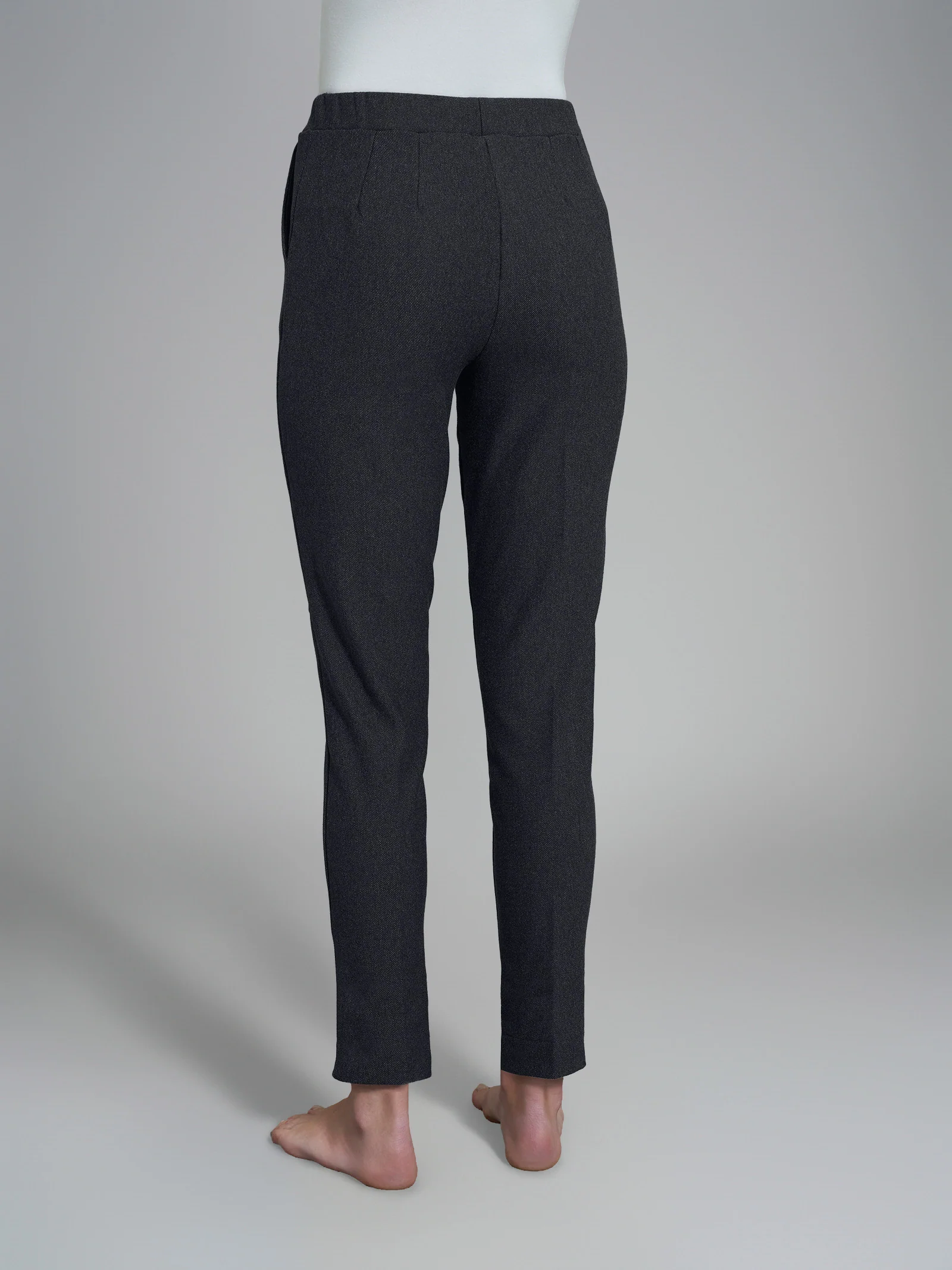 Pantalone chino in maglia flanella - Nero Mel. - Image 2