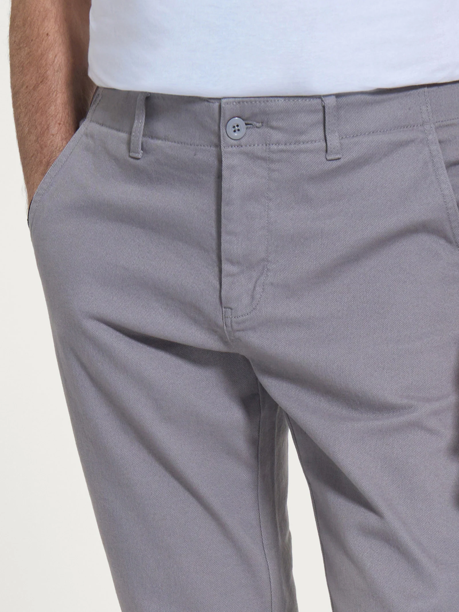 Pantalone chino in Raw Twill di Cotone - Pietra - Image 3
