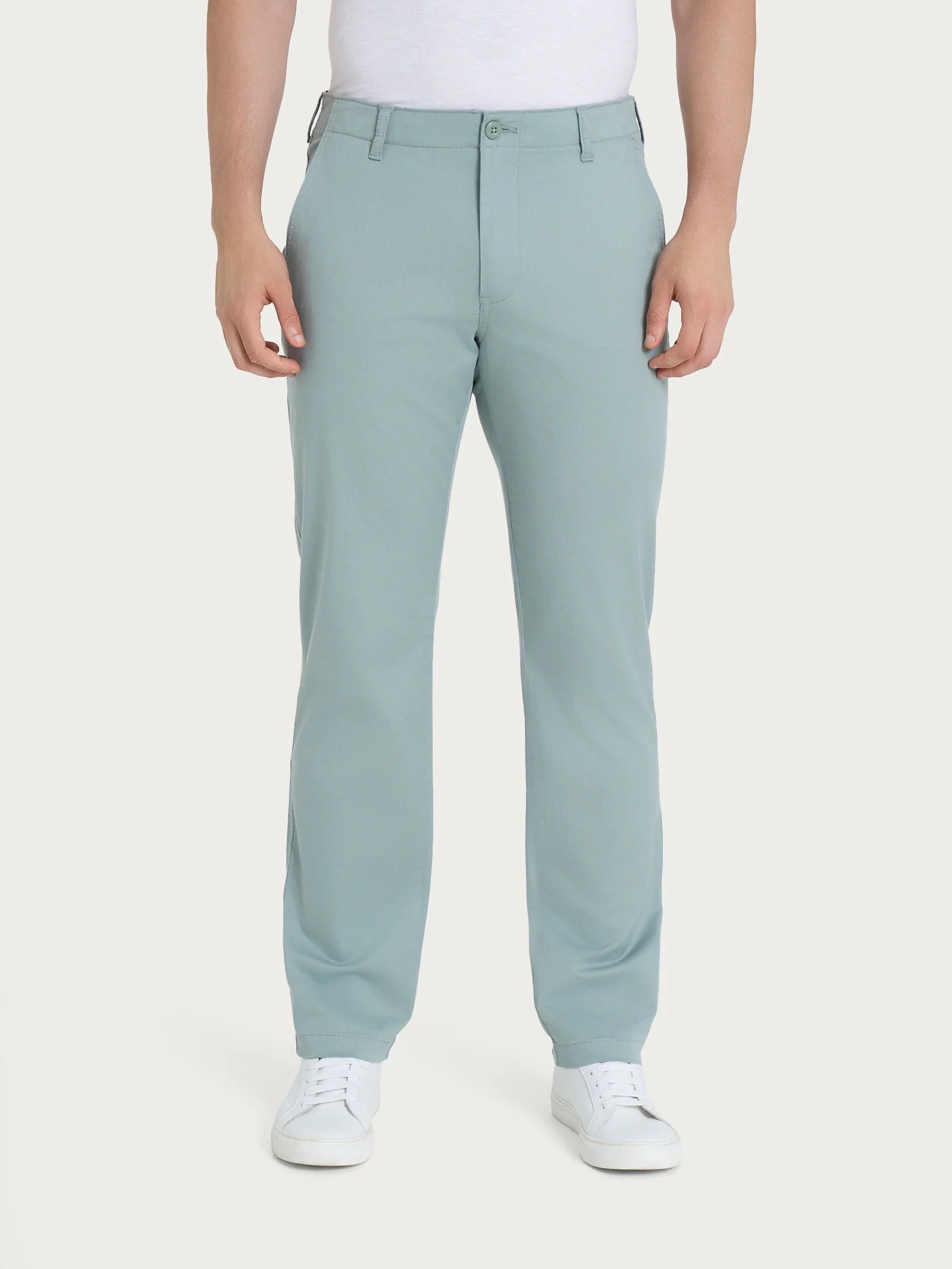 Pantalone Chino in Summer Twill - Iceberg Green