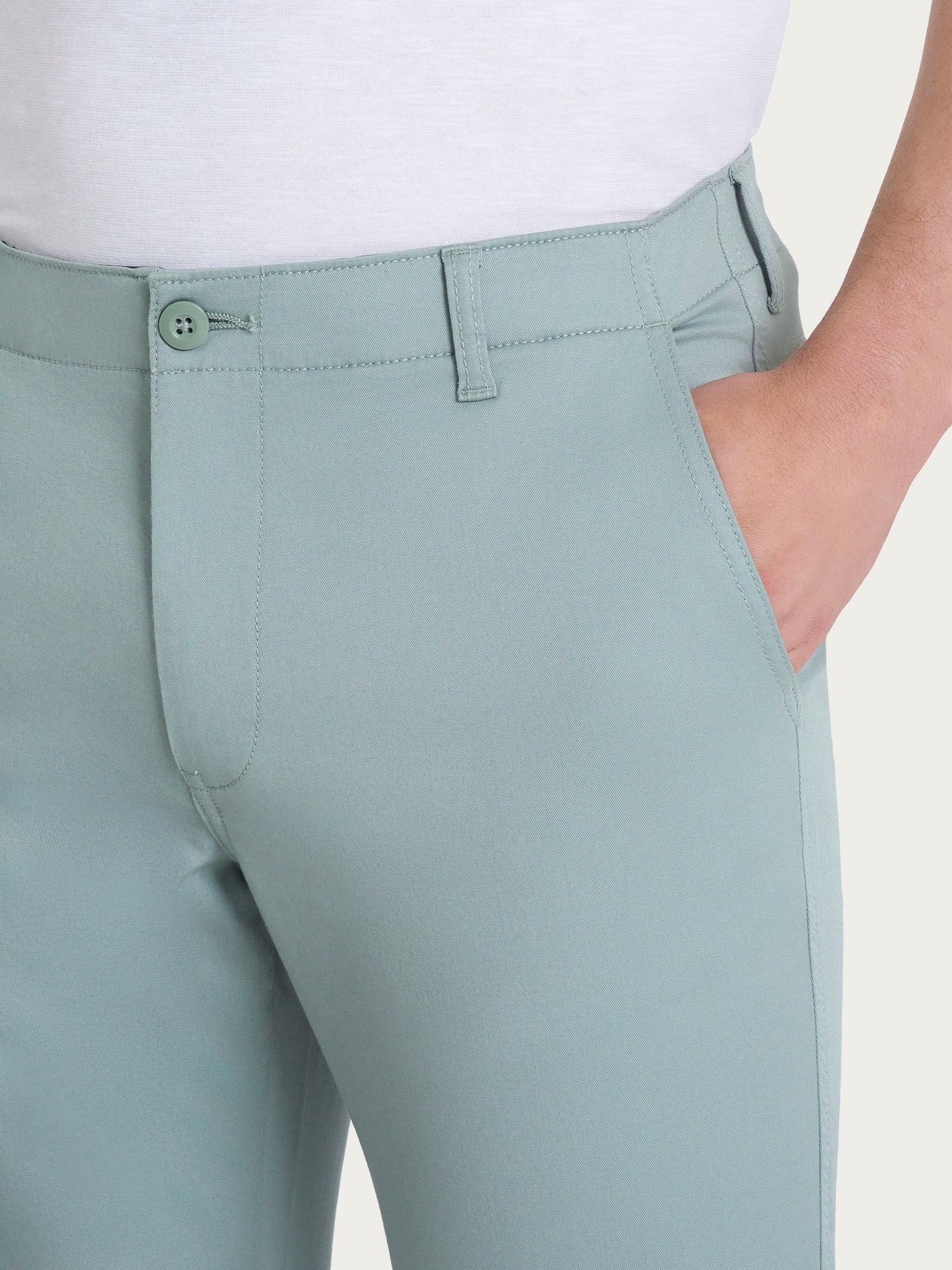 Pantalone Chino in Summer Twill - Iceberg Green - Image 4