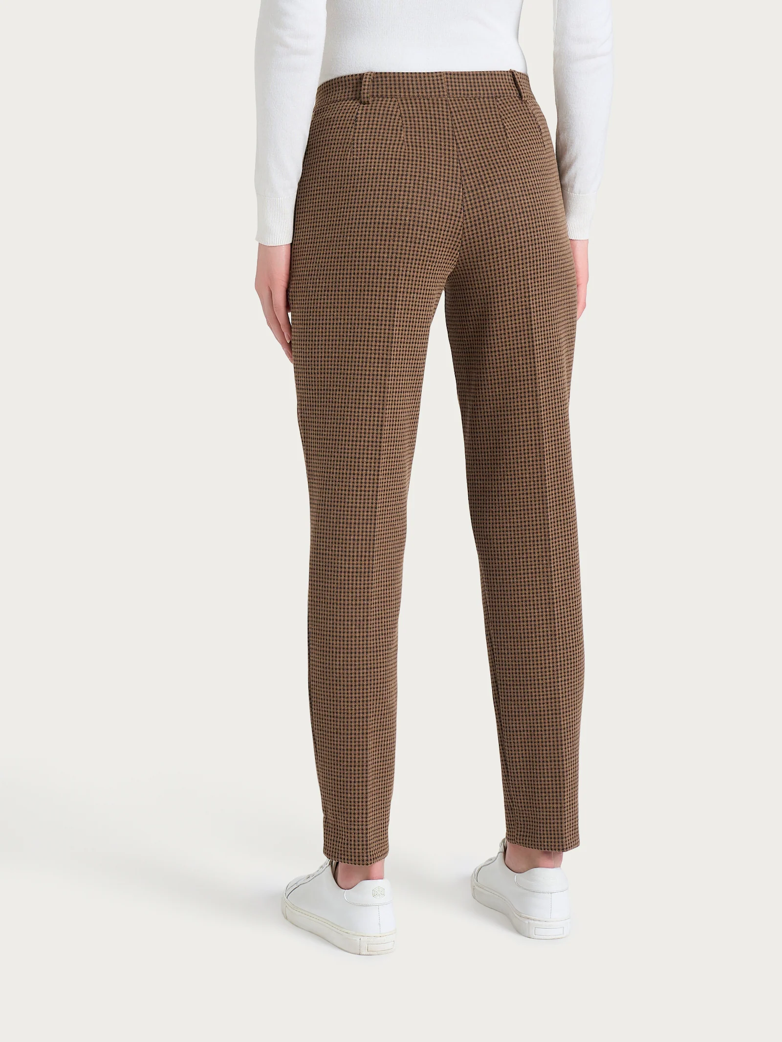 Pantalone chino slim con tasche e micro check in Eco Jacquard - Fant. Pine Bark - Image 6